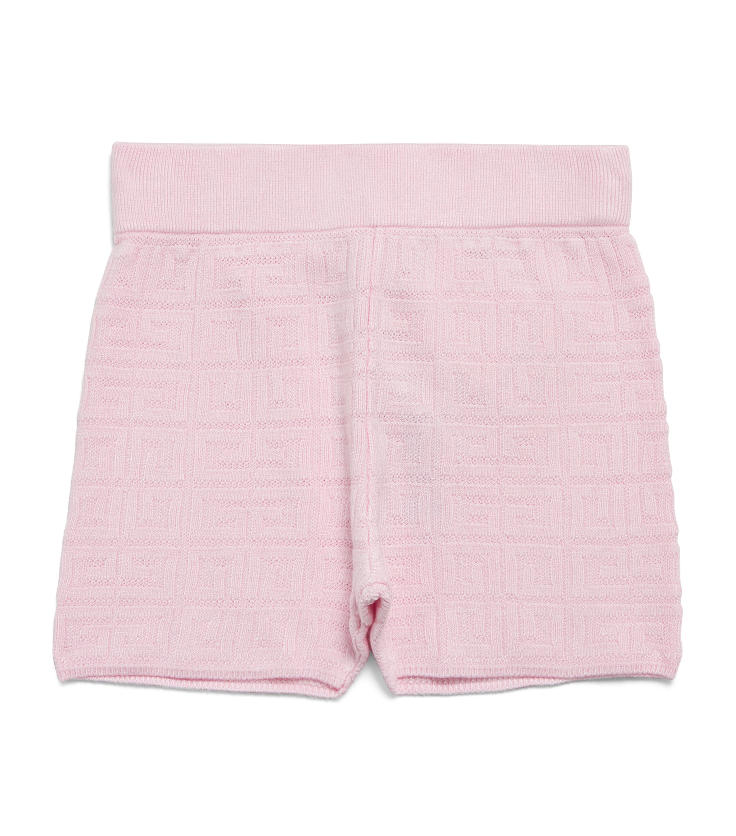 Givenchy Kids Cotton Textured Logo Shorts (4-12+ Years) Marshmallow Image 1