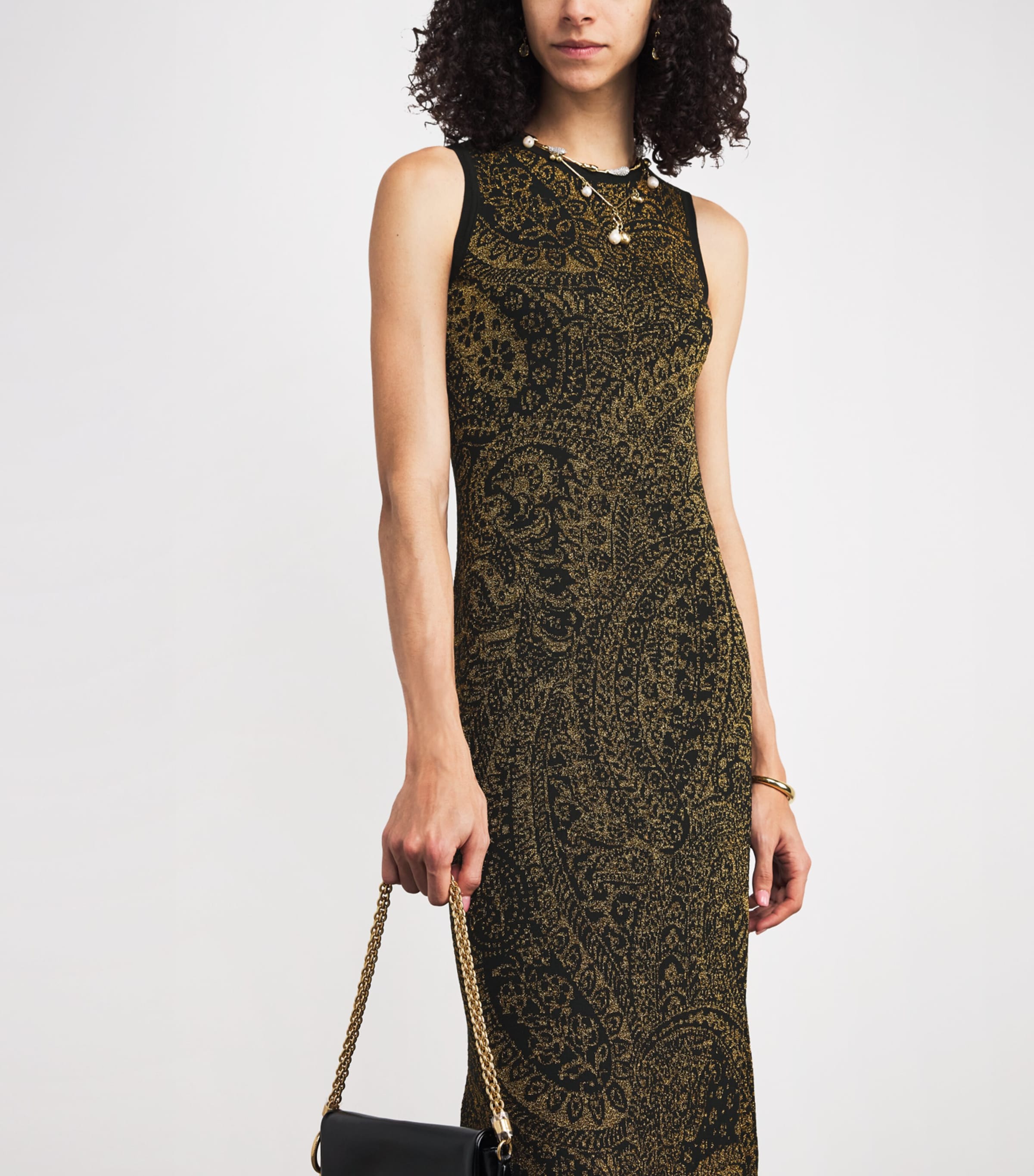 Wool-Blend Paisley Maxi Dress S9810 Image 4