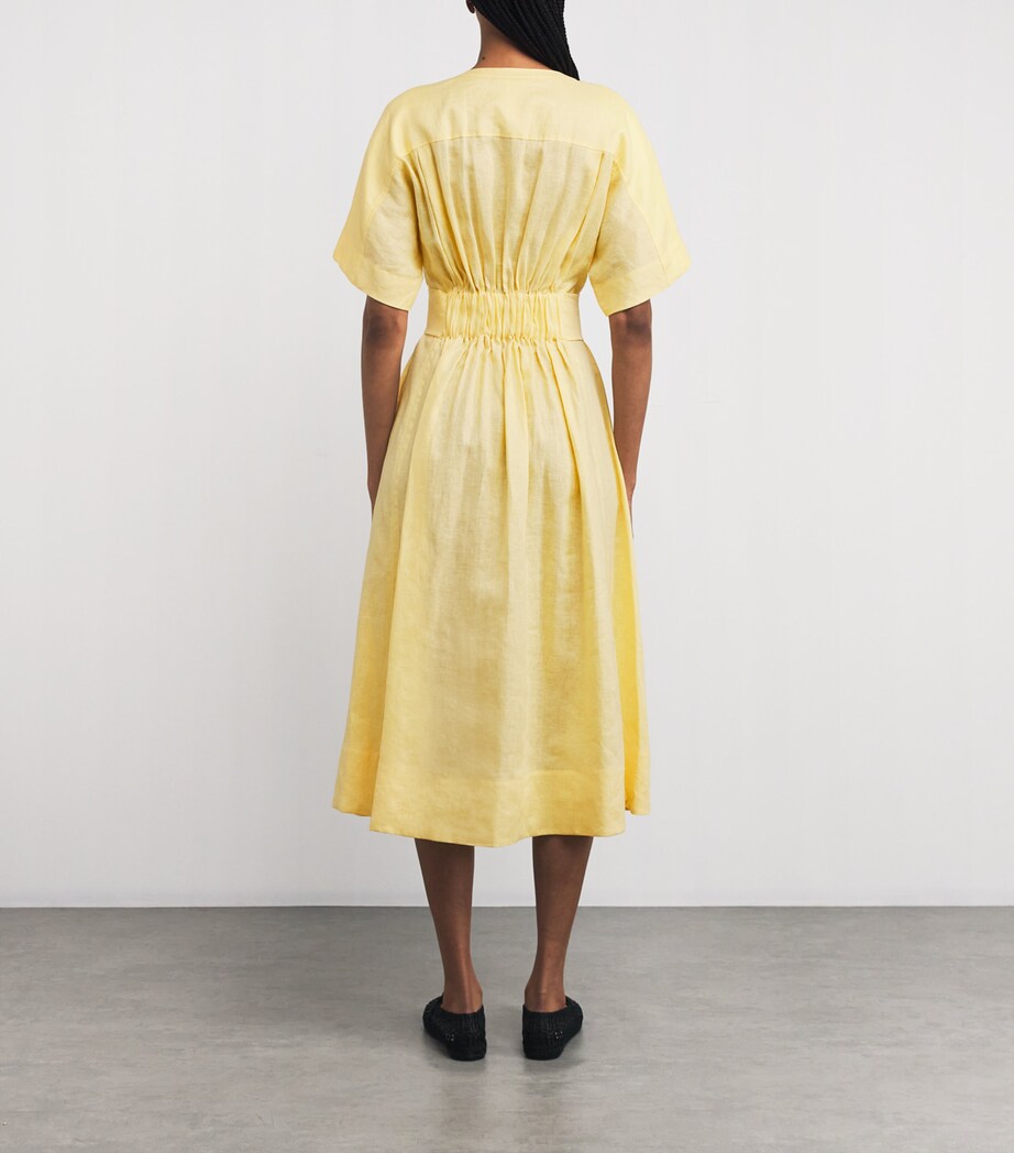 weekend max mara linen dress Weekend MAX MARA Striped LINEN-SILK Dress Usa12_ It46_ De42_ Uk14_ Fr44