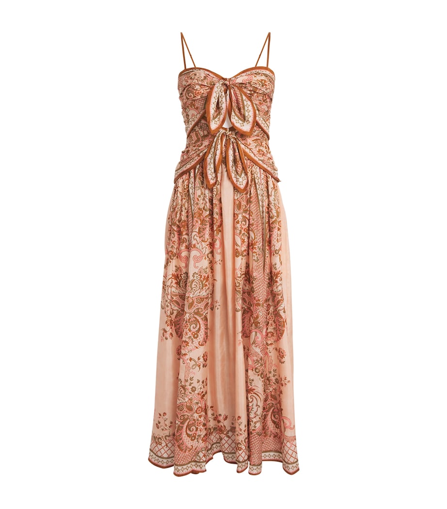 Zimmermann Womens Silk Paisley Aster Midi Dress Ppsfl Pink Psly Flrl Image 1