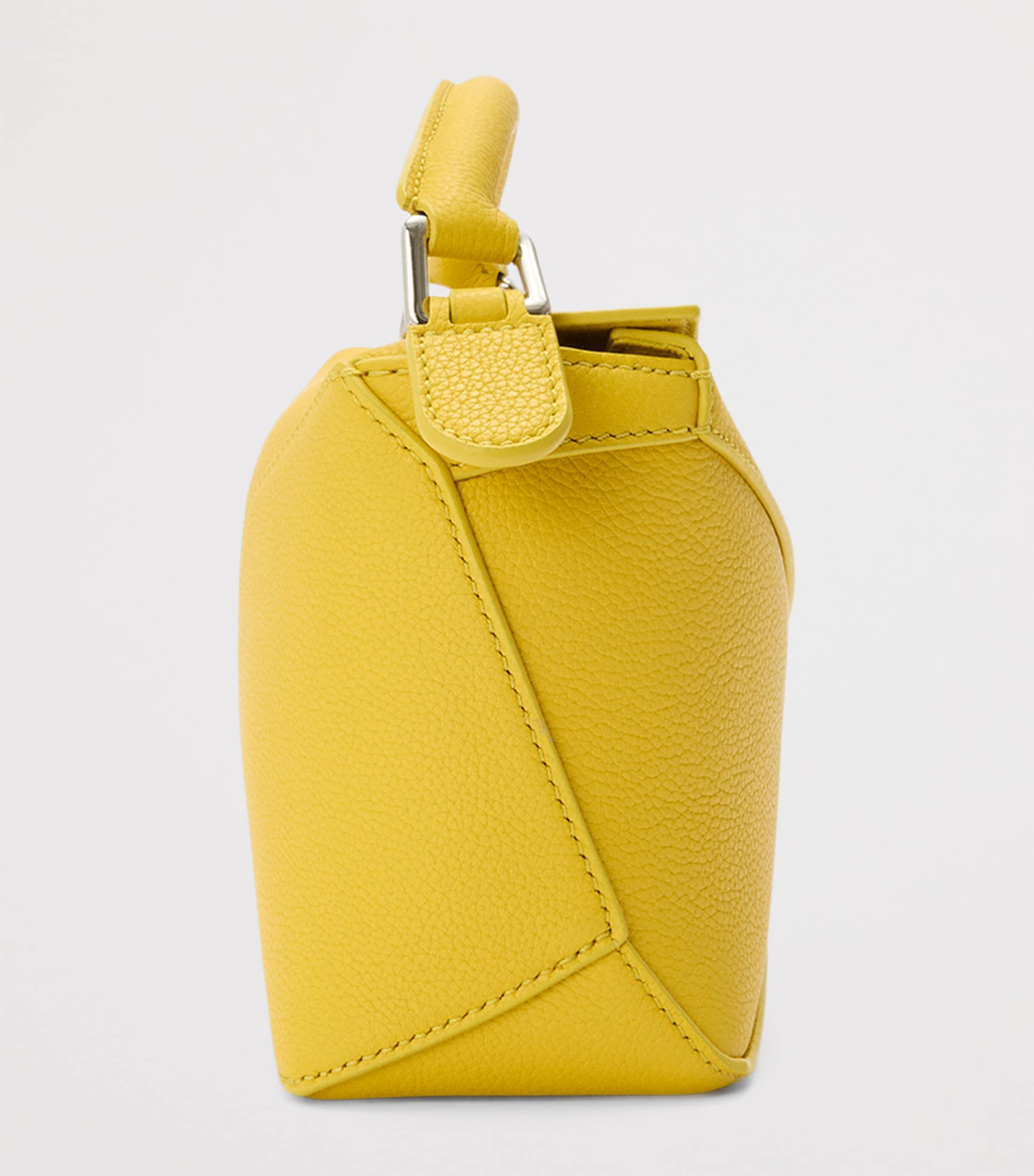 Mini Leather Puzzle Edge Top-Handle Bag DANDELION Image 3