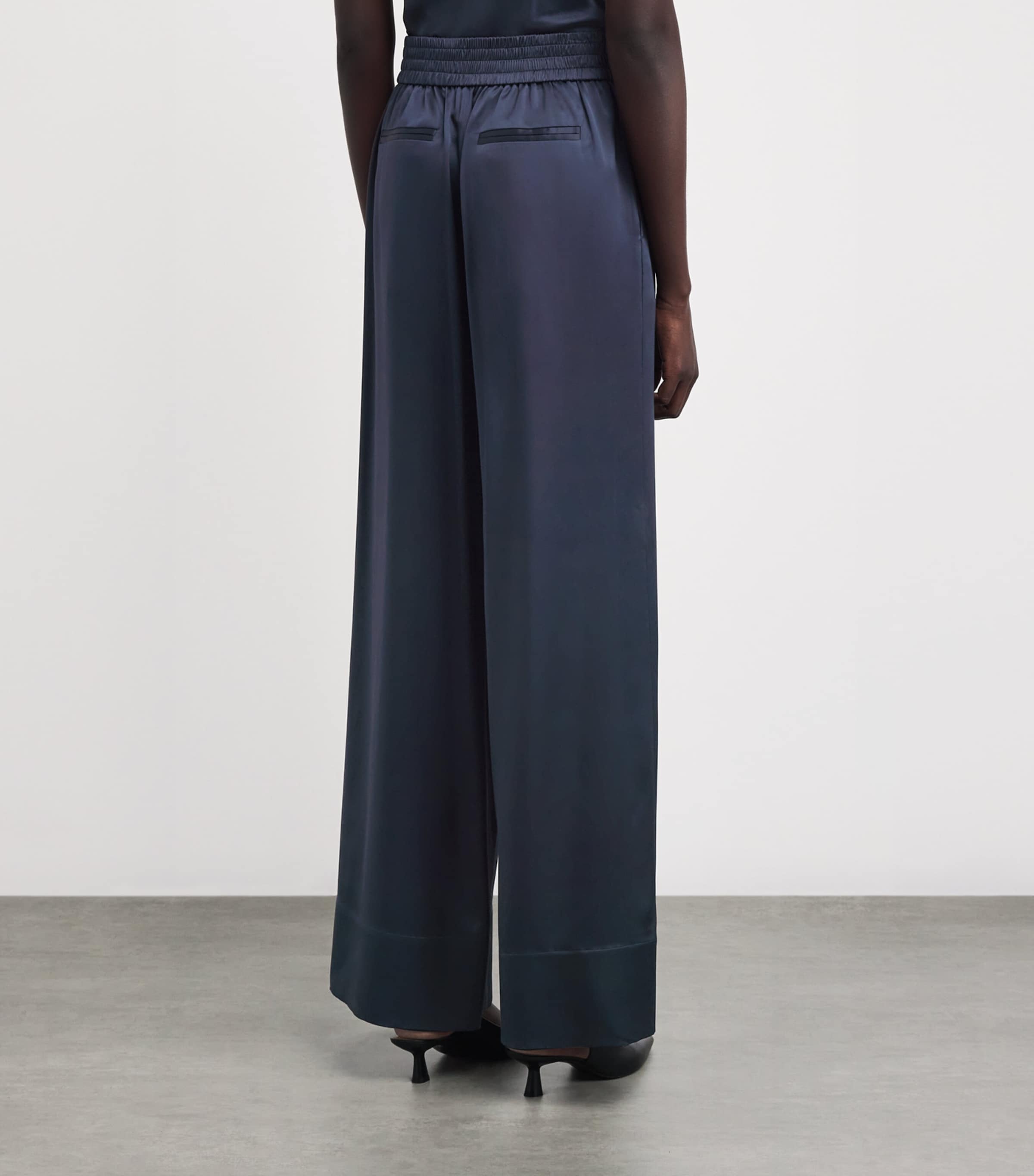 Joseph Womens Satin Dijon Tailored Trousers Indigo Image 4