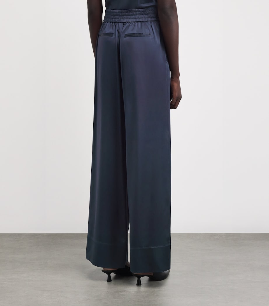 Joseph Womens Satin Dijon Tailored Trousers Indigo Image 4