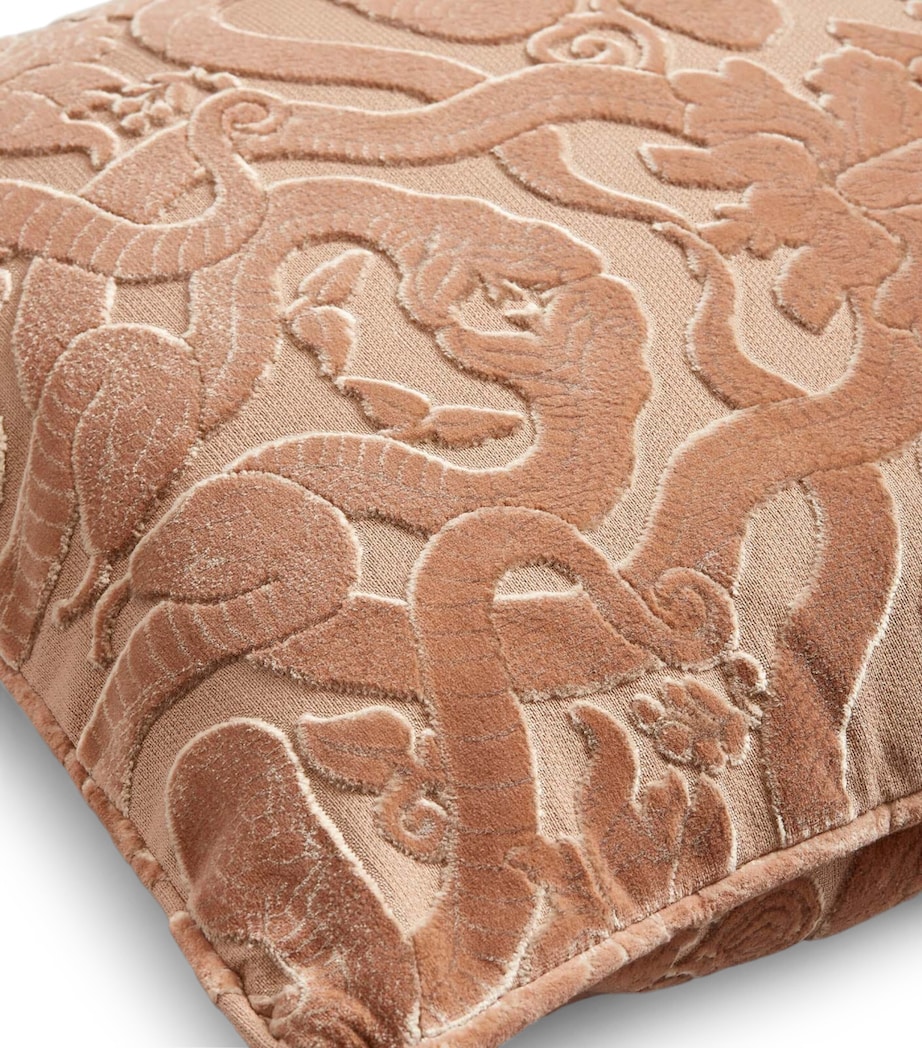 Medium Cut-Velvet Anaconda Cushion (45cm x 45cm) DUSTY PINK Image 3