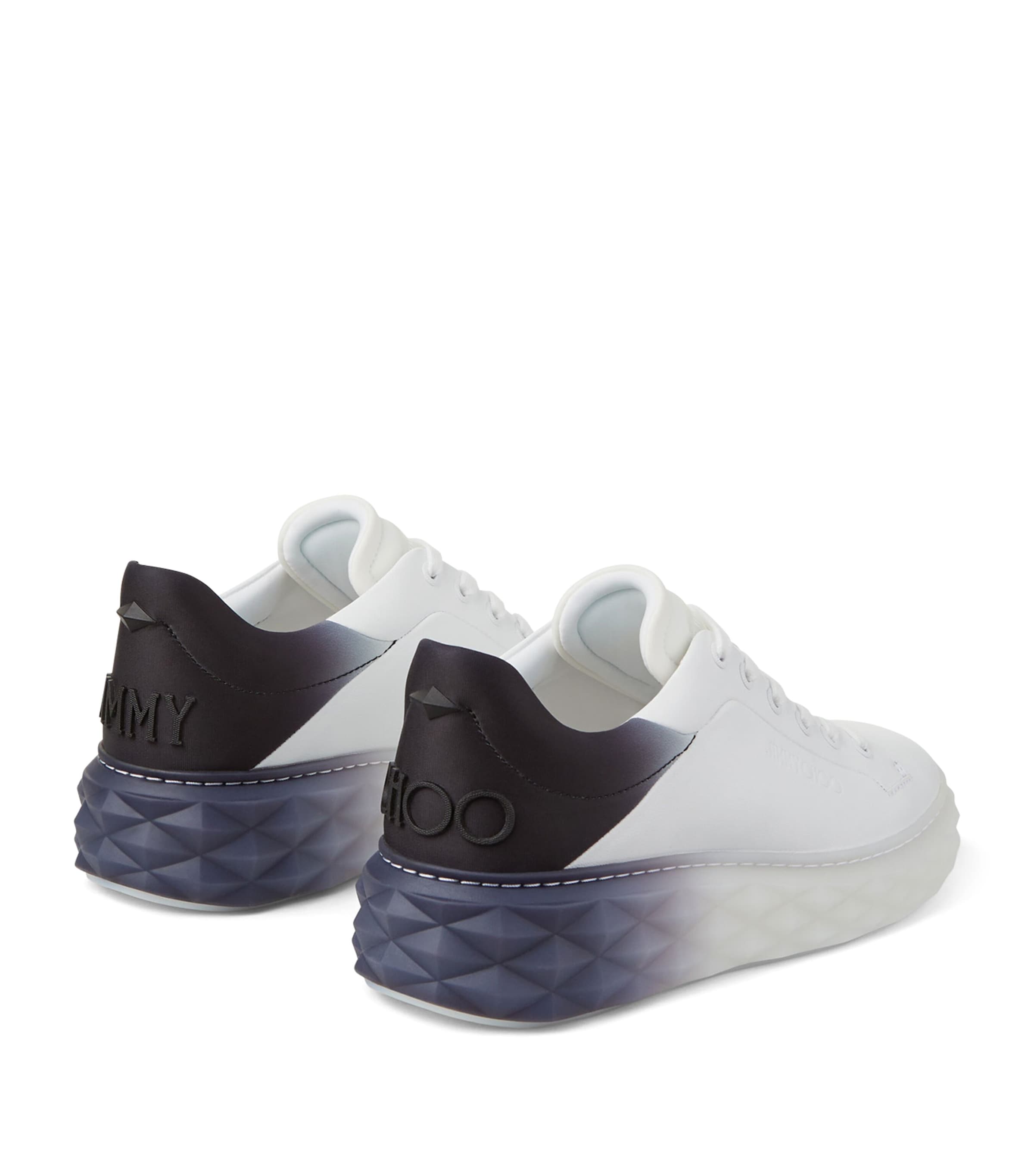 Diamond Maxi Leather Sneakers V WHITE/BLACK MIX Image 3