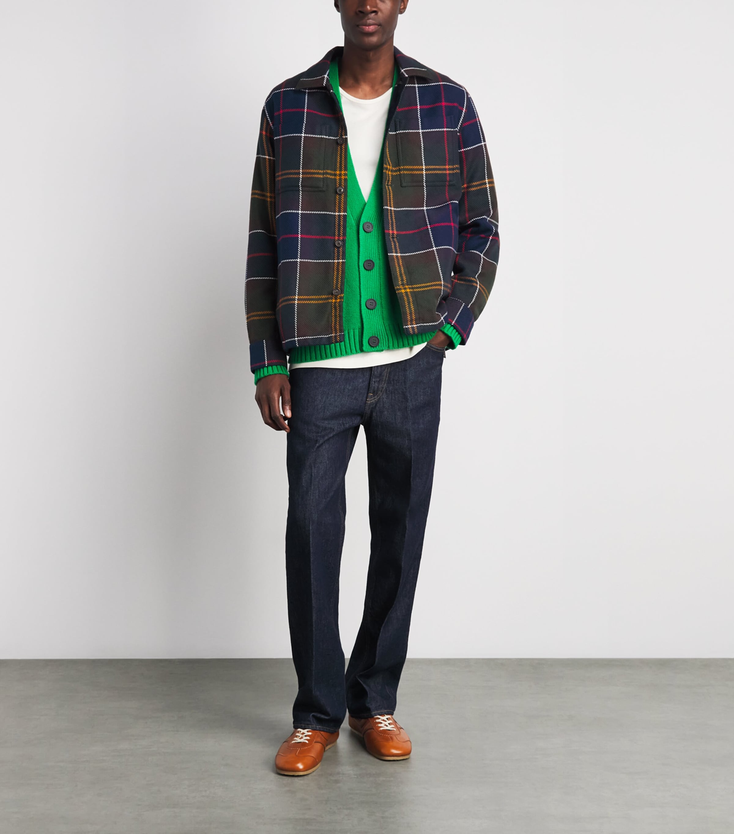 Barbour Mens Cotton Oversized Tartan Overshirt Classic Tartan Image 2