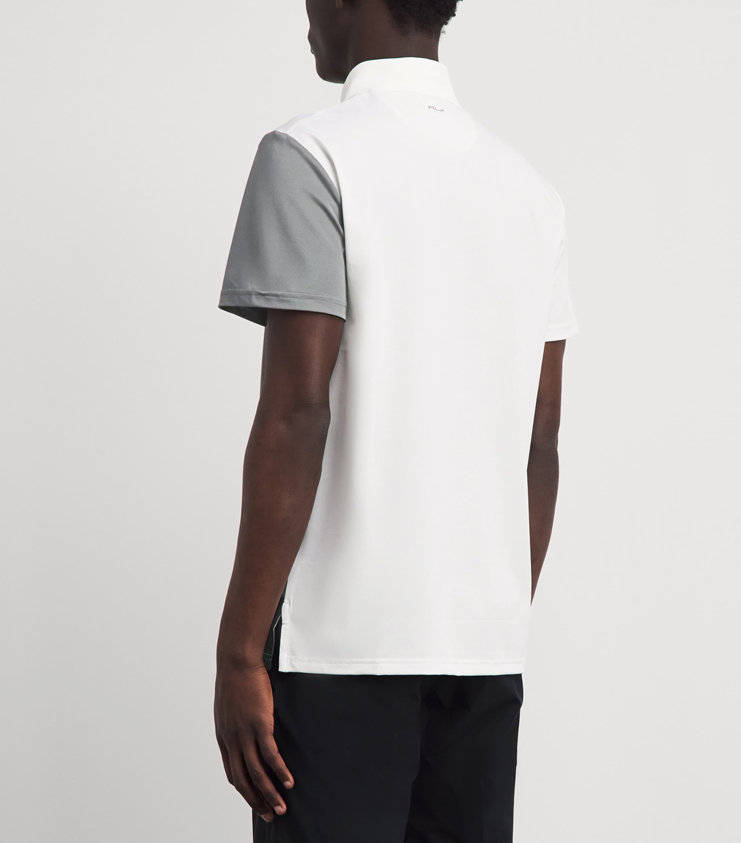 RLX Ralph Lauren Mens Colour-Block Polo Shirt Peak Grey Multi Image 5
