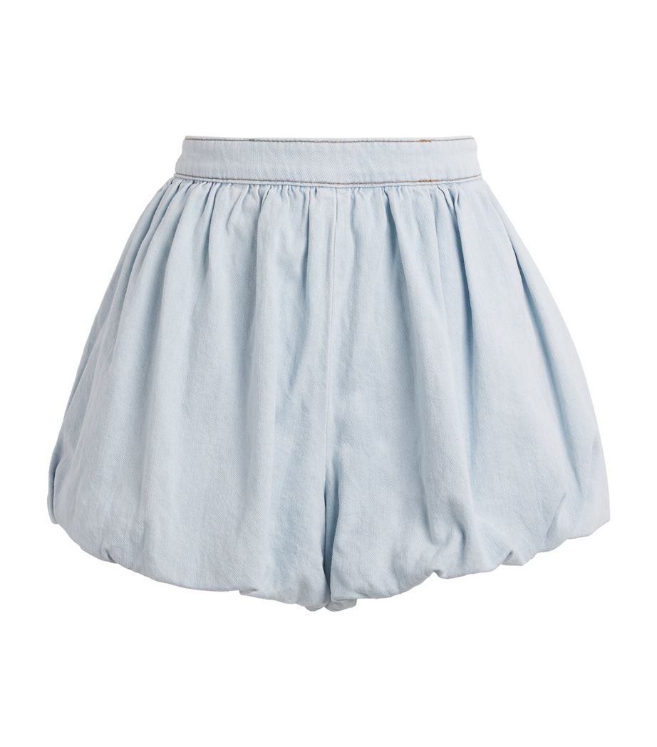 Maje Womens Chambray Bubble-Hem Skort Blue Sky Image 1