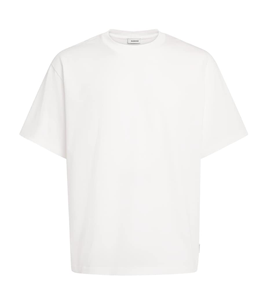 Sandro Paris Mens Cotton Oversized T-Shirt White Image 1