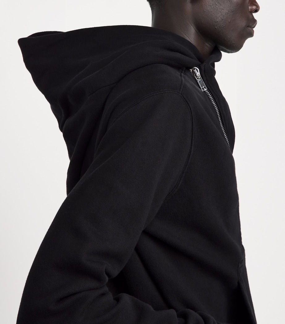 Rick Owens Mens Asymmetric Mountain Hoodie Black Image 3