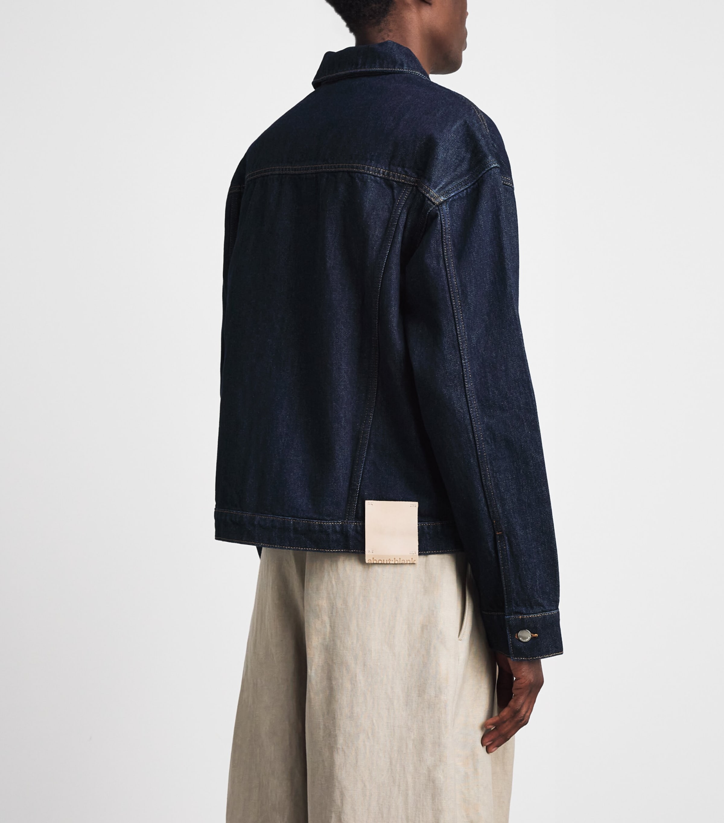 about:blank Mens Boxy Denim Jacket Raw Indigo Image 5