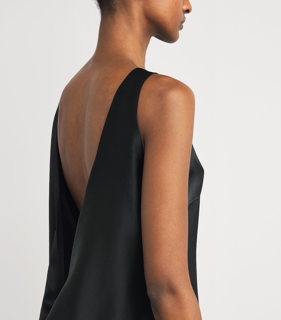 Silk Welcome Back Mini Dress BLACK 001 Image 4