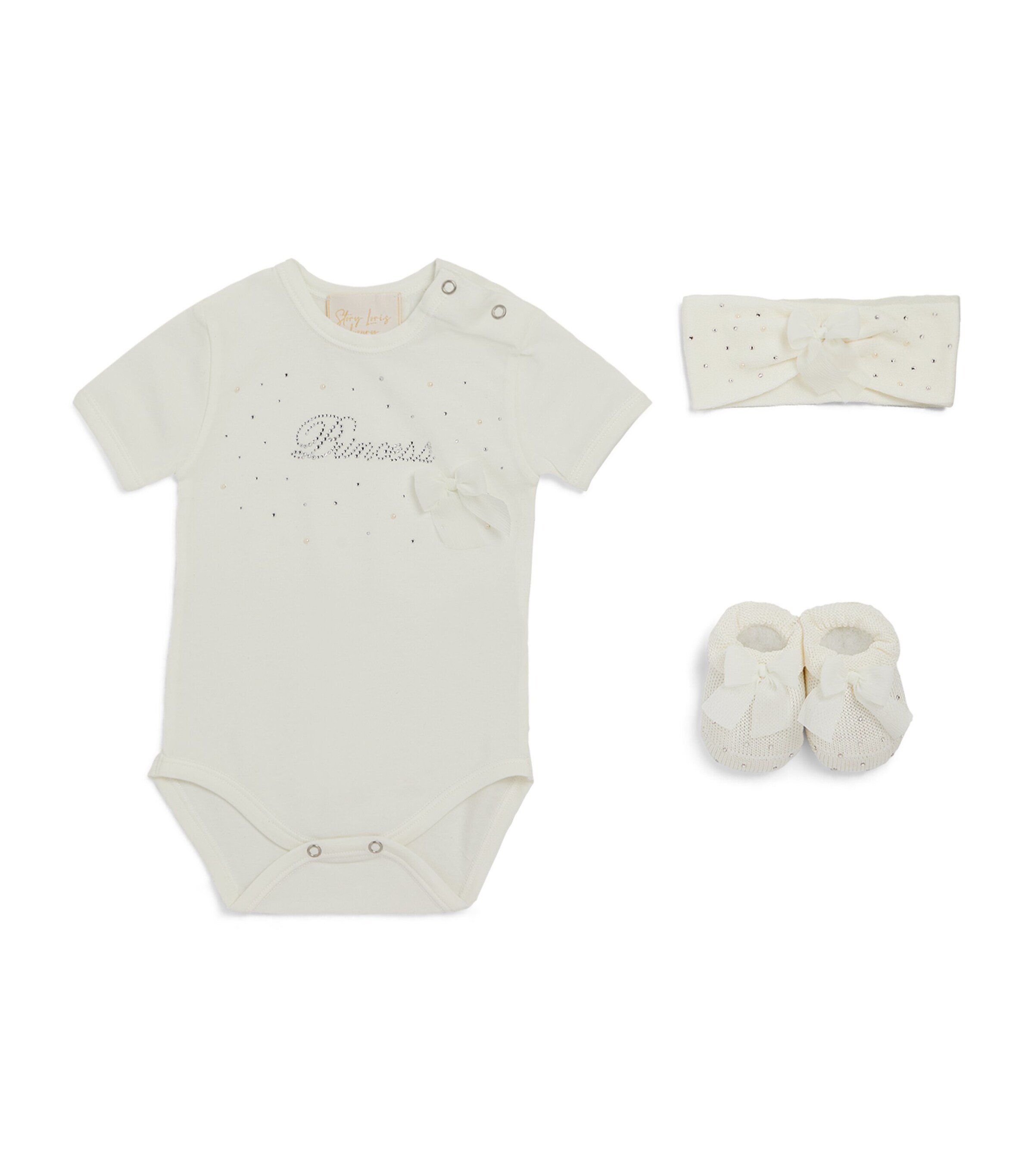Princess Bodysuit, Booties and Headband Set (1-9 Months) X1 LATTE Image 1