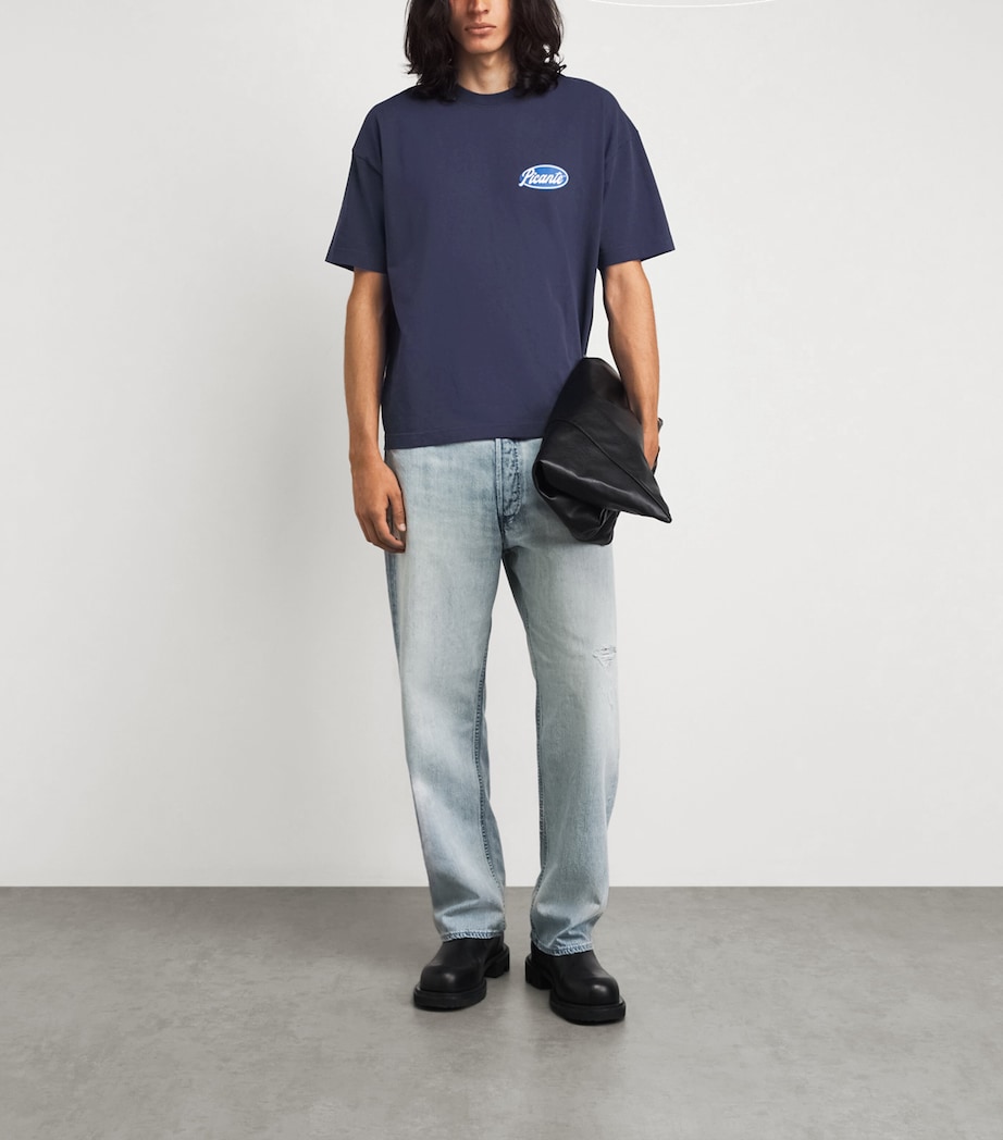Picante Mens Organic Cotton Senna T-Shirt Navy Image 2