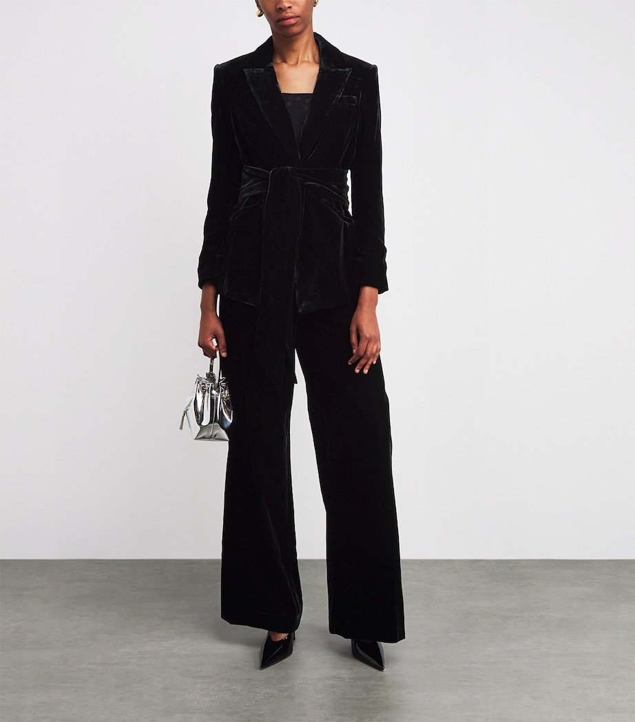 Velvet Belted Issel Blazer B0002 BLACK Image 2