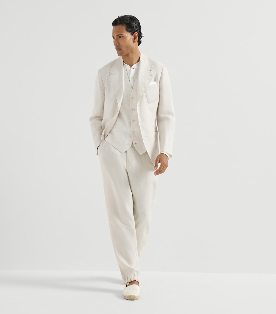 Brunello Cucinelli Mens Linen-Cotton Long-Sleeve T-Shirt Image 2