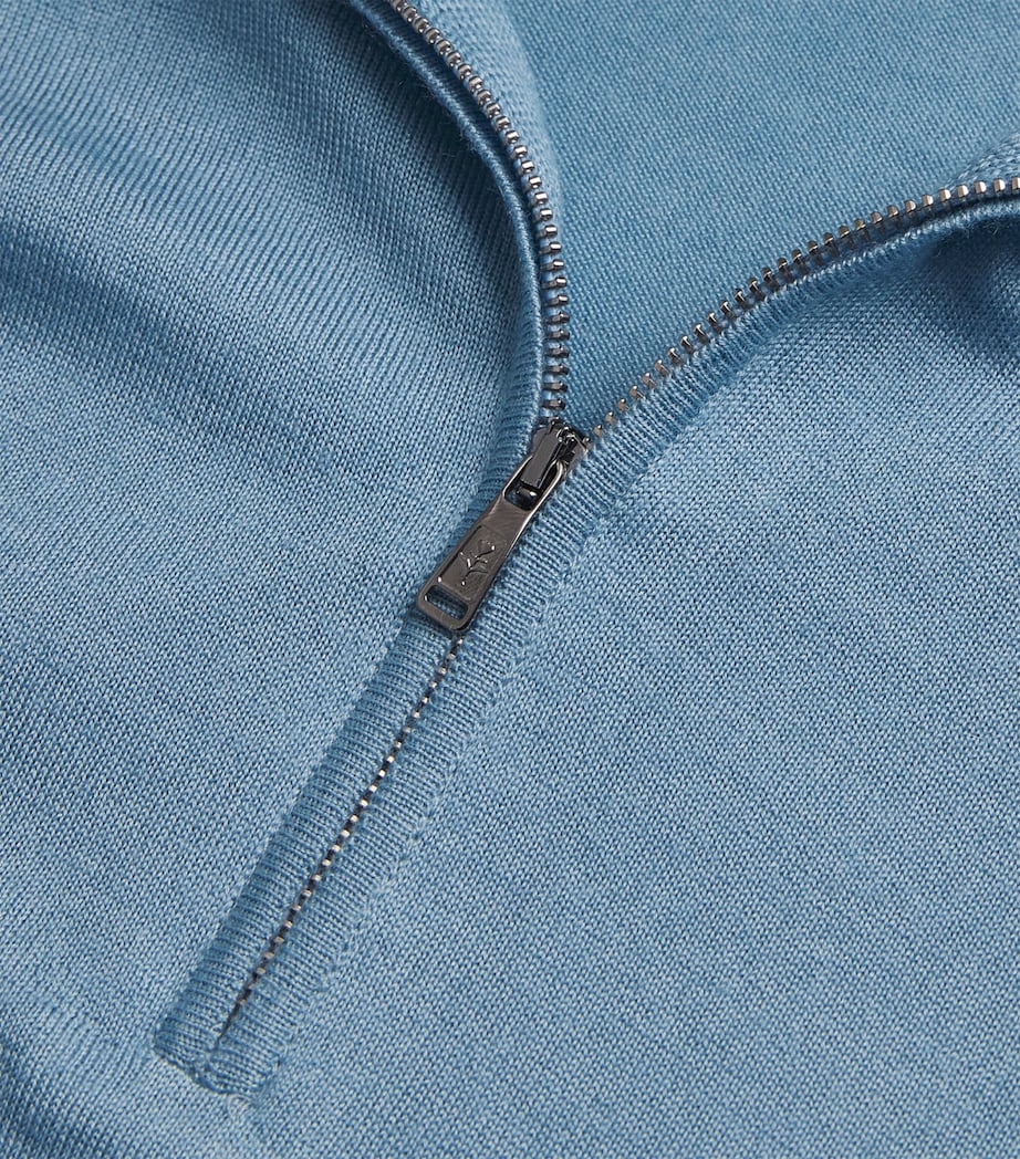 Fioroni Cashmere Mens Cashmere-Silk Quarter-Zip Sweater Orizzonte Image 5