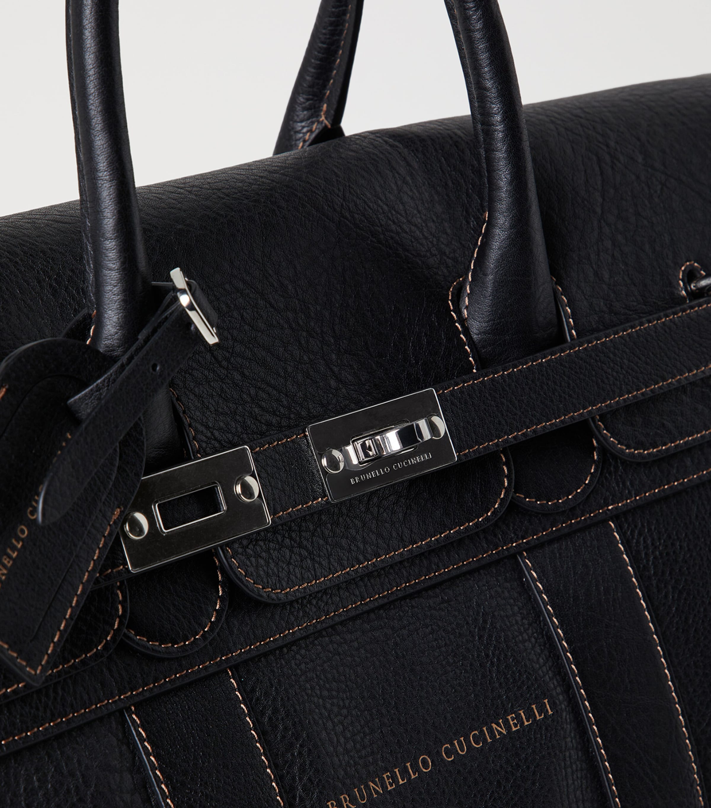 Grained Calfskin Top-Handle Holdall C101 Image 5