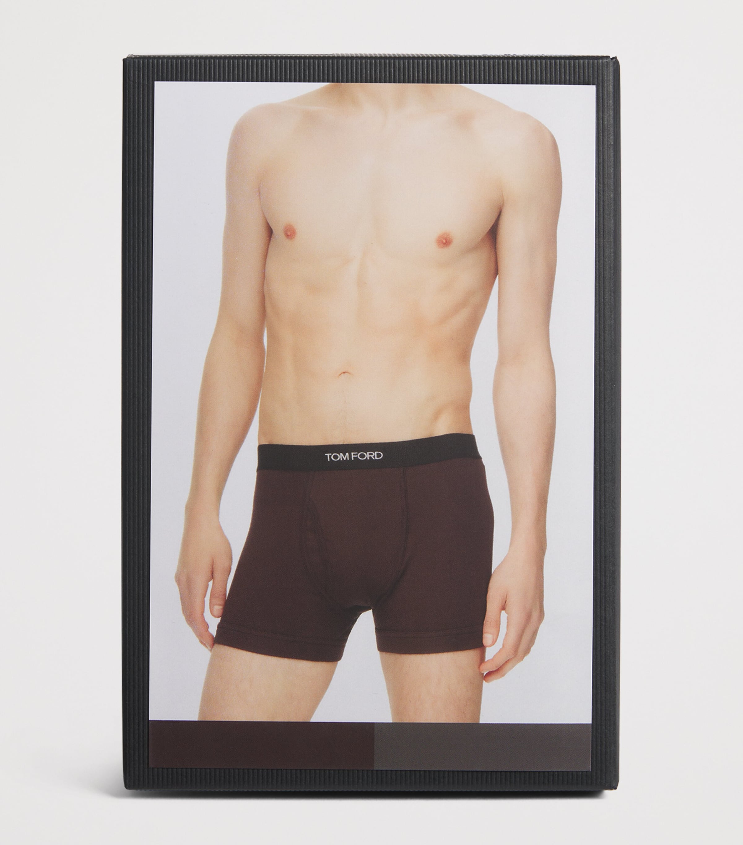 TOM FORD Mens Stretch-Cotton Logo Boxers (Pack of 2) Chocolate/milit Image 4