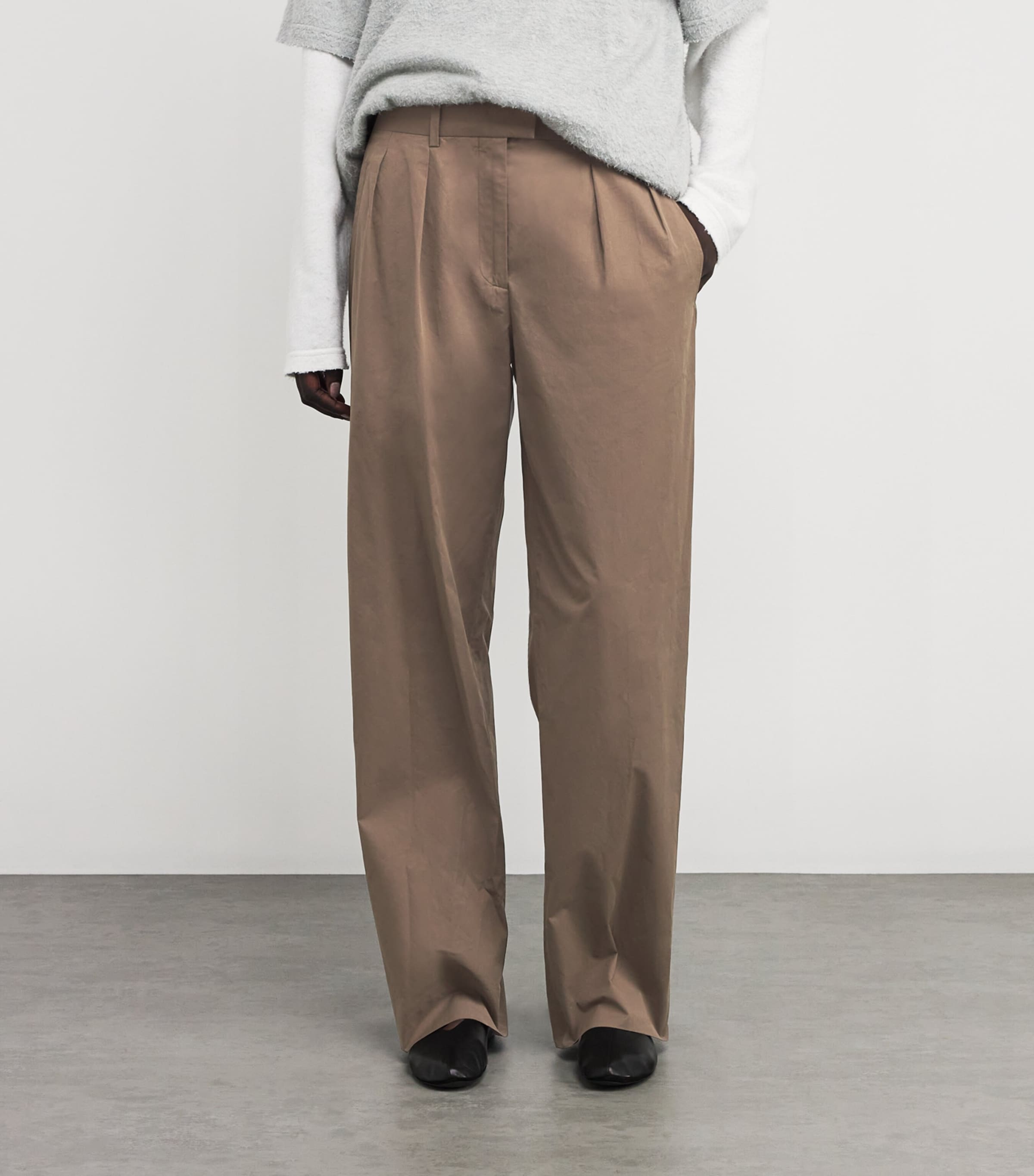 パンツ THE ROW 'Alfidis' pants Brown THE ROW ALFIDIS PANT (WOMENS) LOW-RISE TAILORED TROUSER