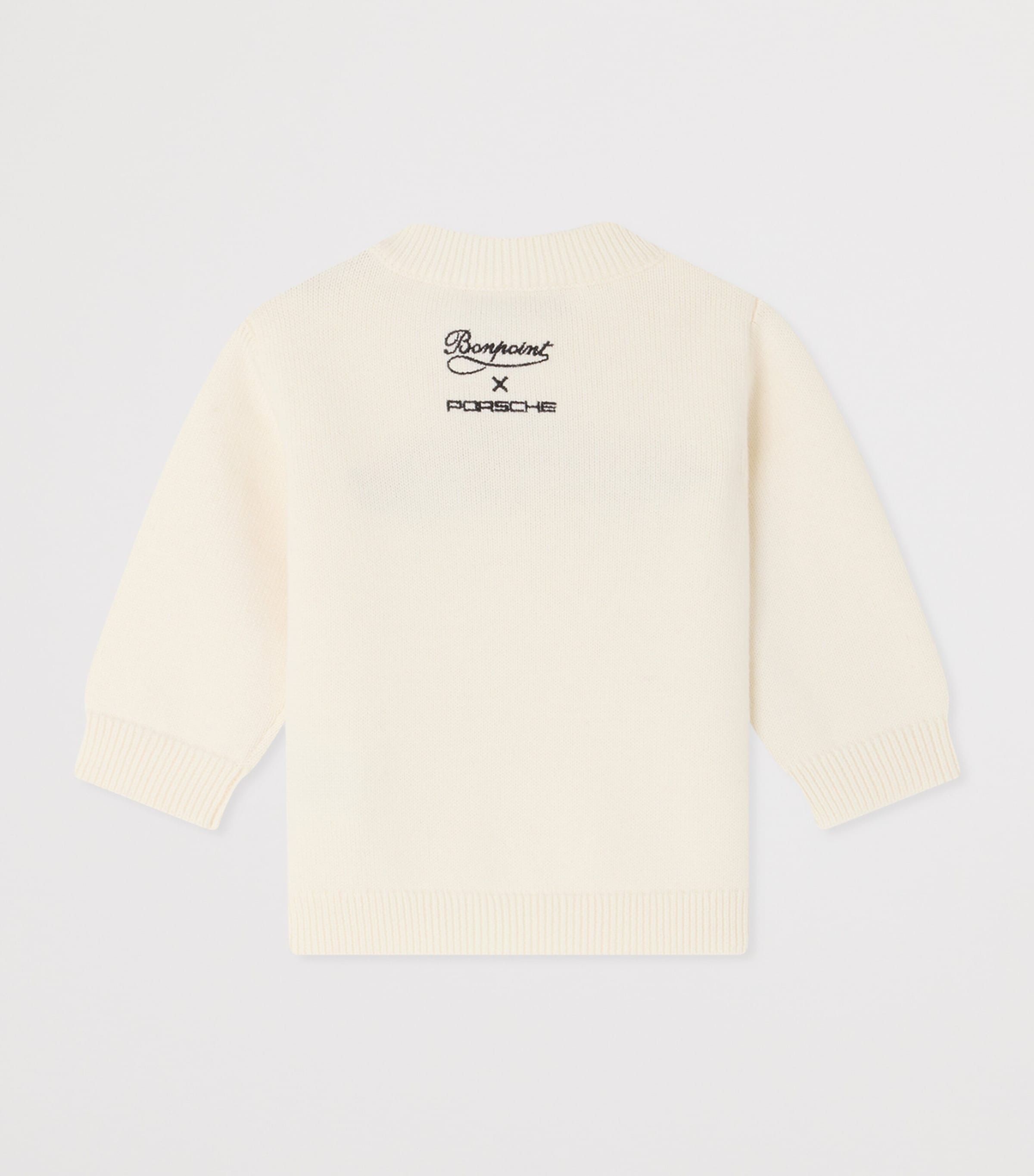 Bonpoint x Porsche Cotton-Cashmere Sweater (6-18 Months) Upb Blanc Lait Image 2