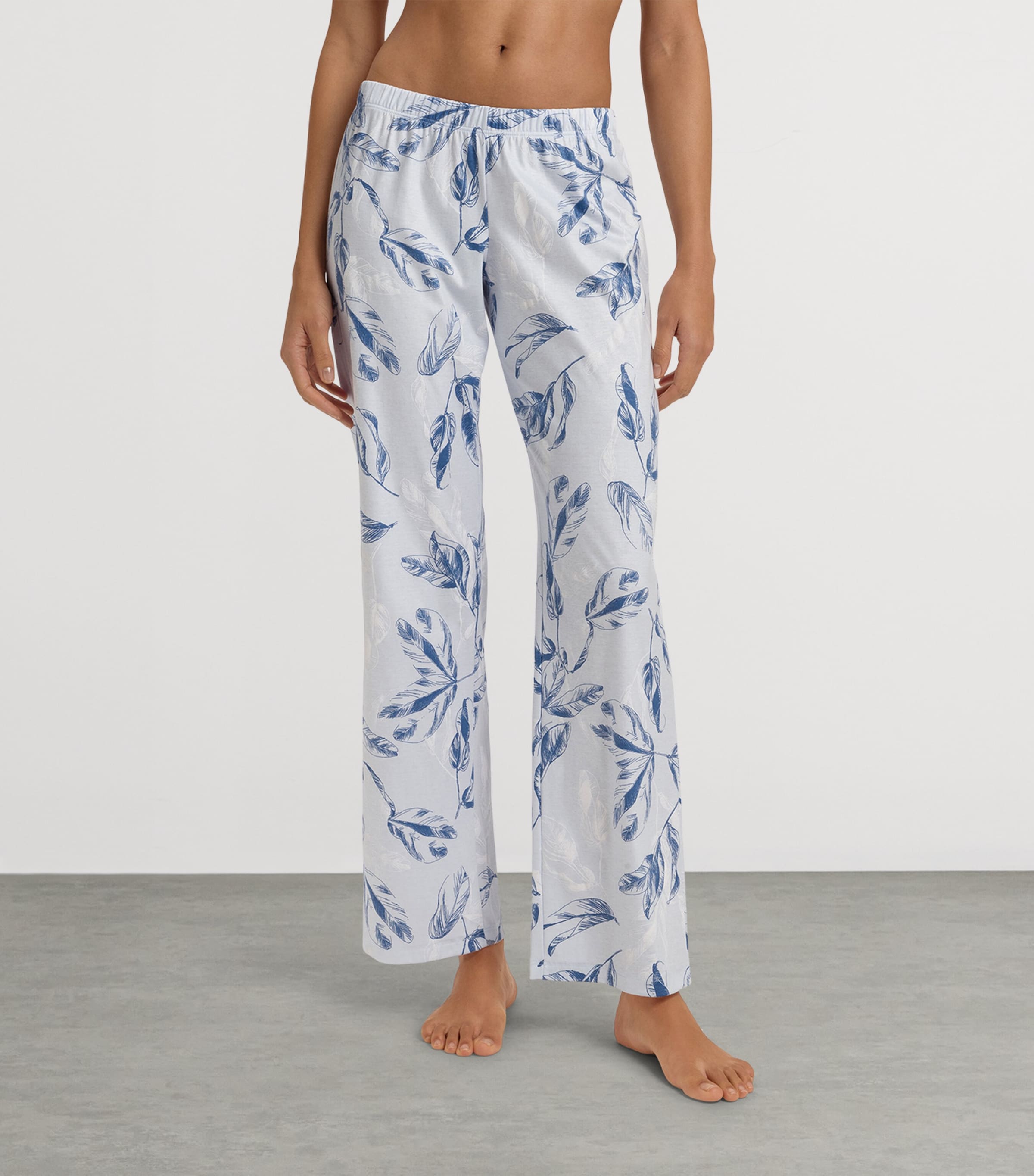 Cotton Garden Print Pyjama Trousers FROSTY GARDEN Image 3