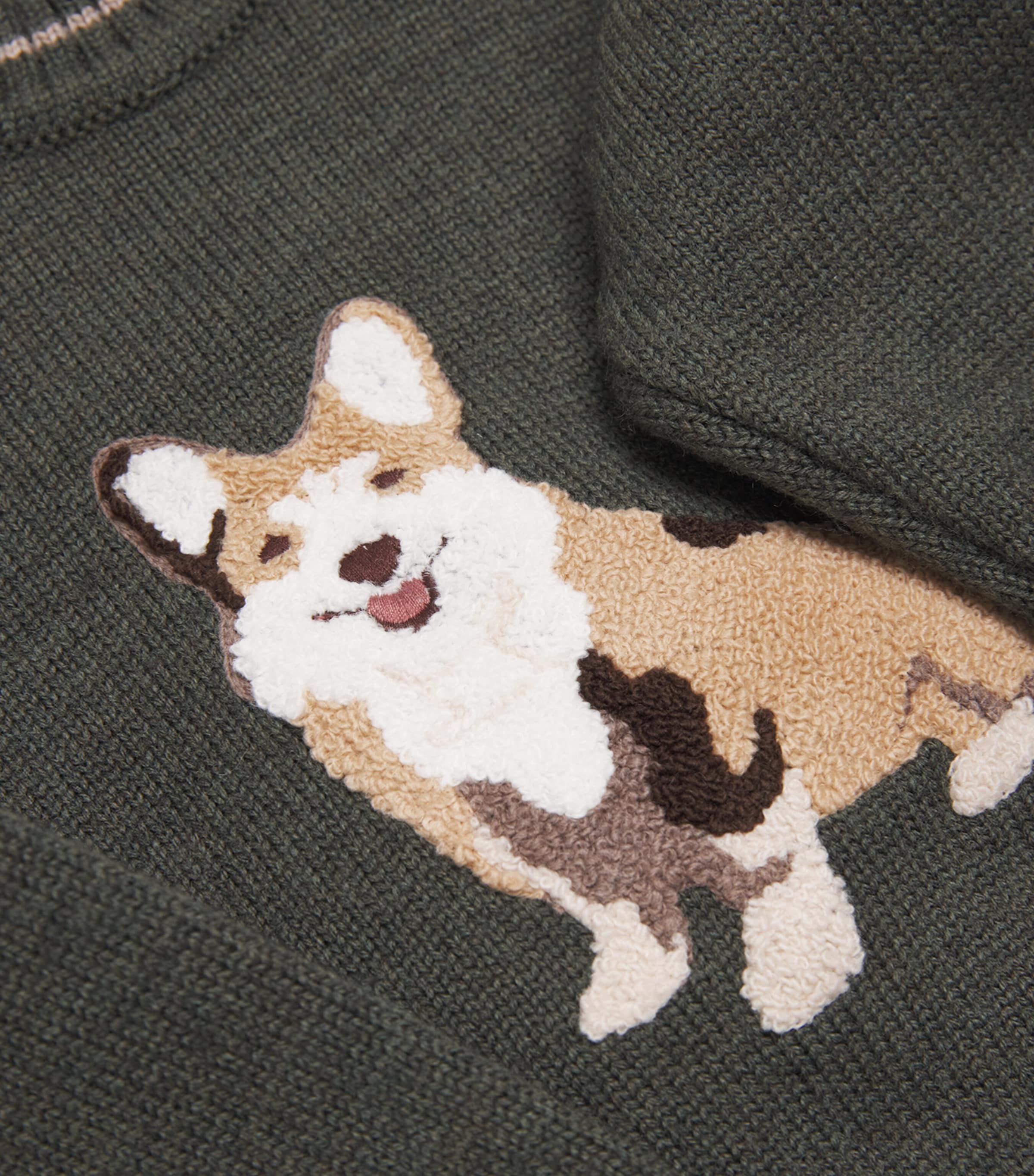 Wool Corgi Sweater (18 Months-4 Years) GREEN Image 3