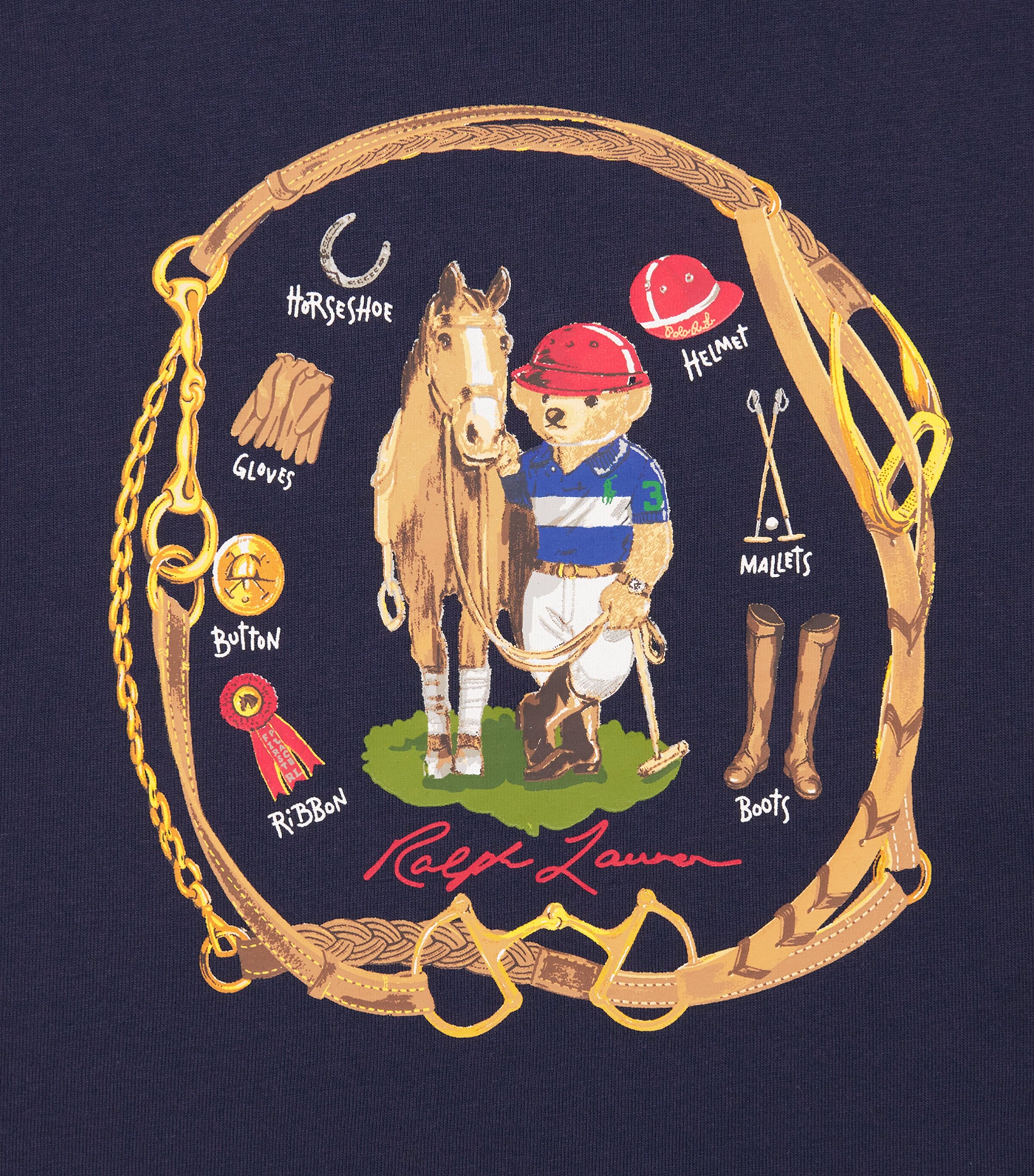 Cotton Polo Bear T-Shirt (2-7 Years) BEARNAVY Image 4