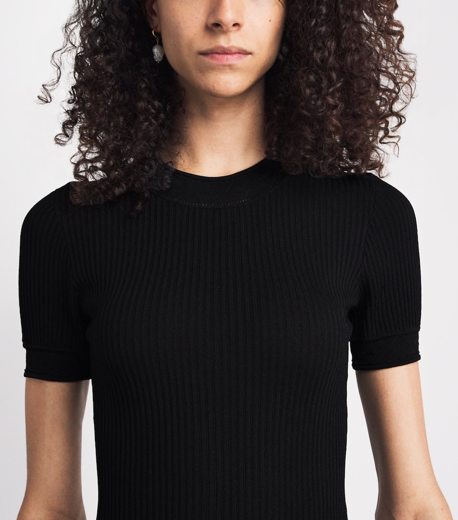 Claudie Pierlot Womens Knitted Midi Dress Black Image 3