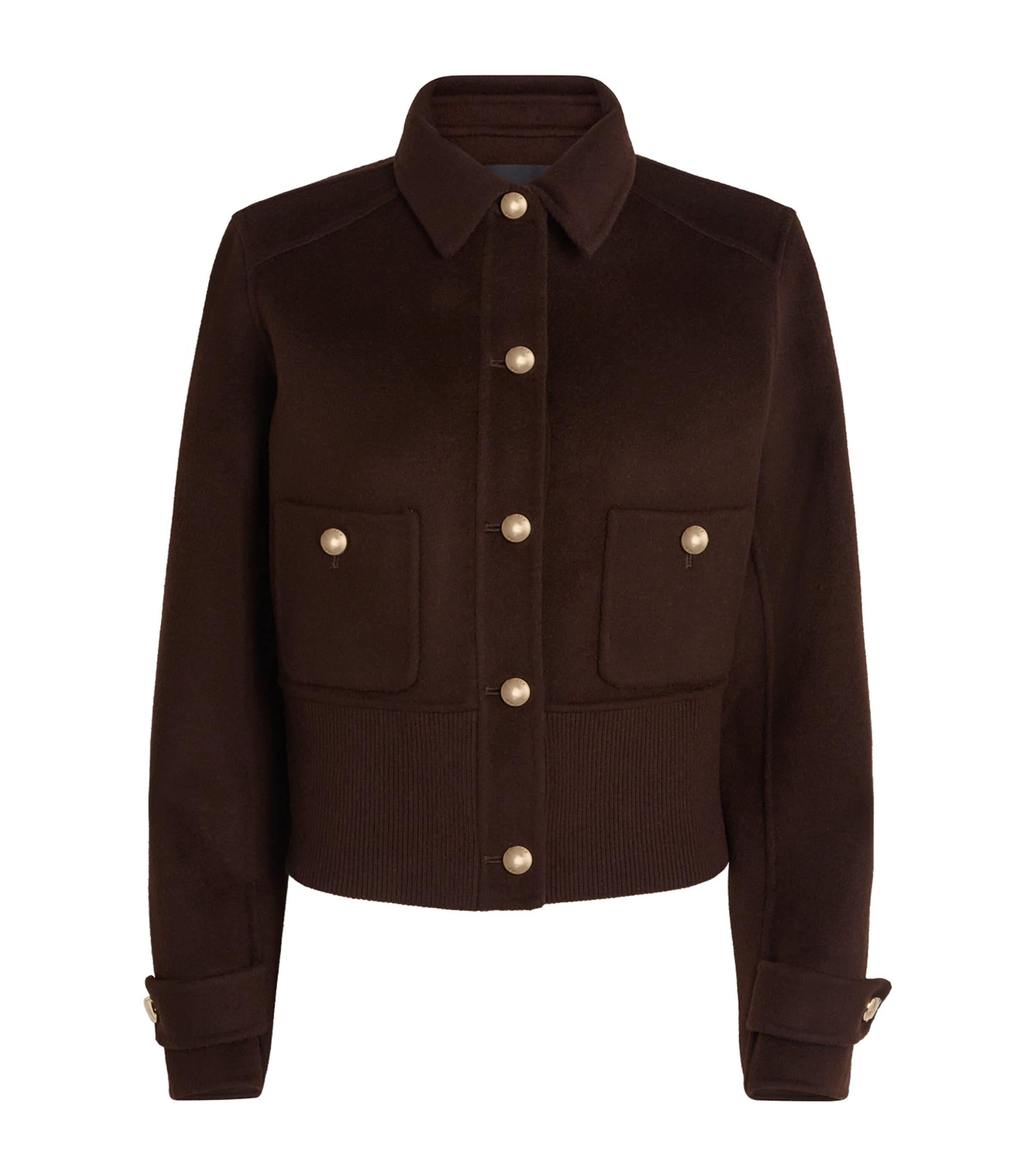 Maje Wool-blend Jacket In Brown