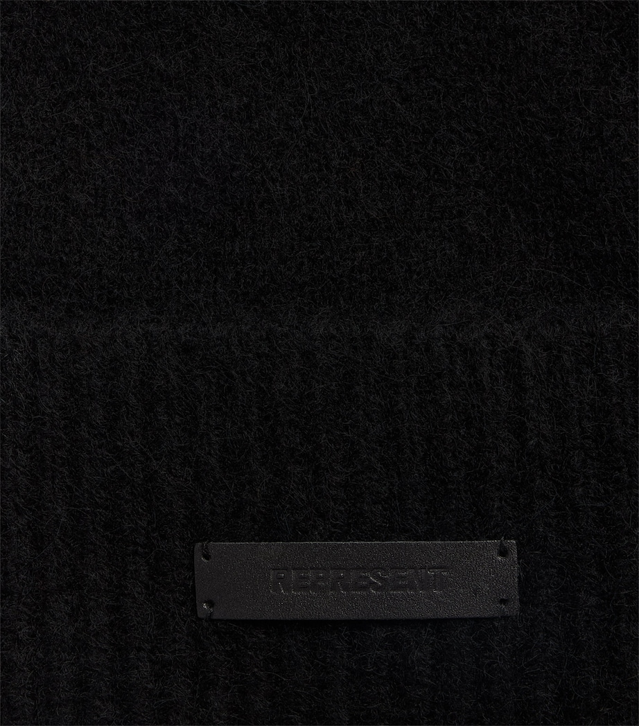 Represent Wool-Blend Knitted Beanie Black Image 3