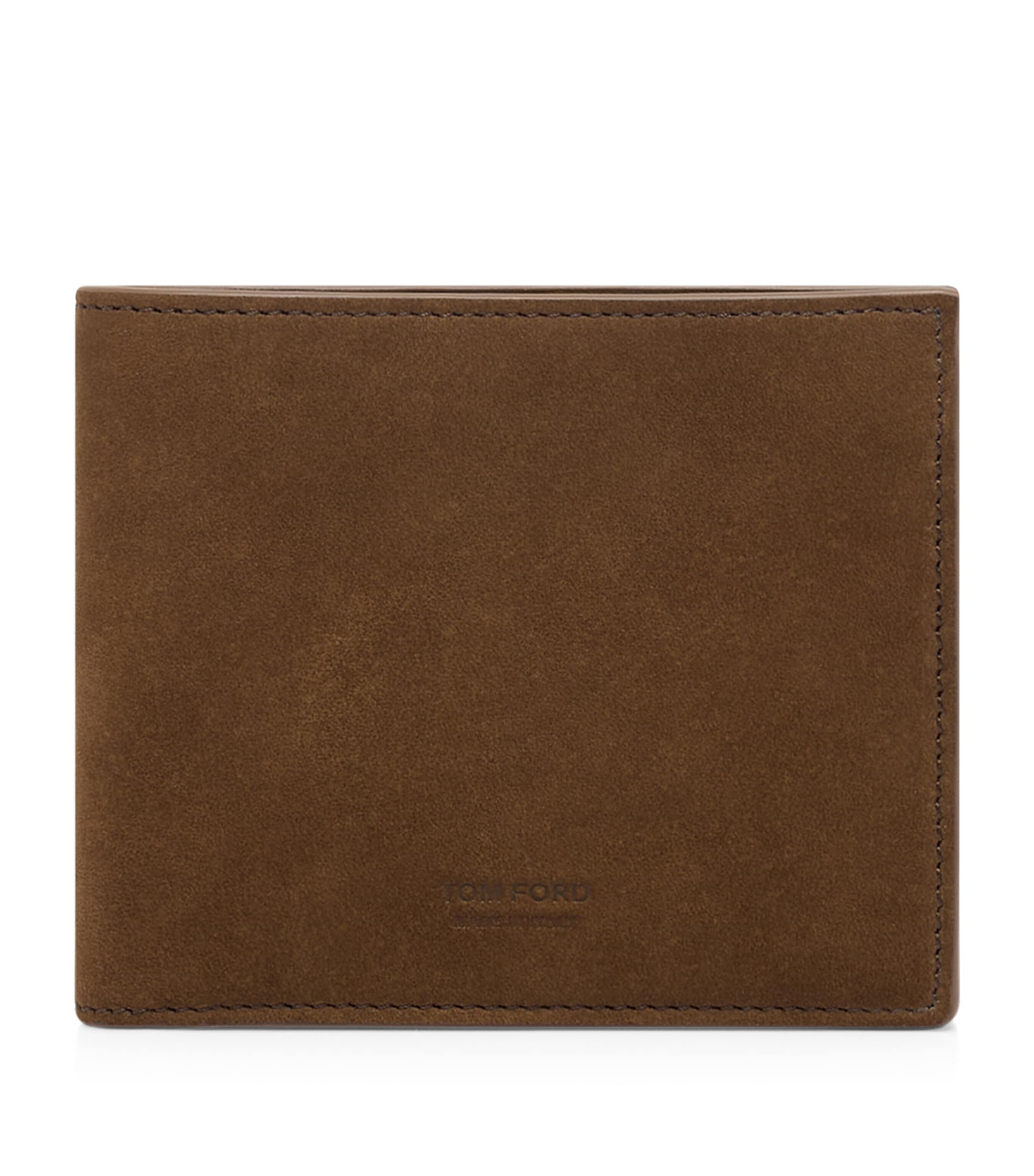 TOM FORD Brown Suede T-Line Bifold Wallet | Harrods US