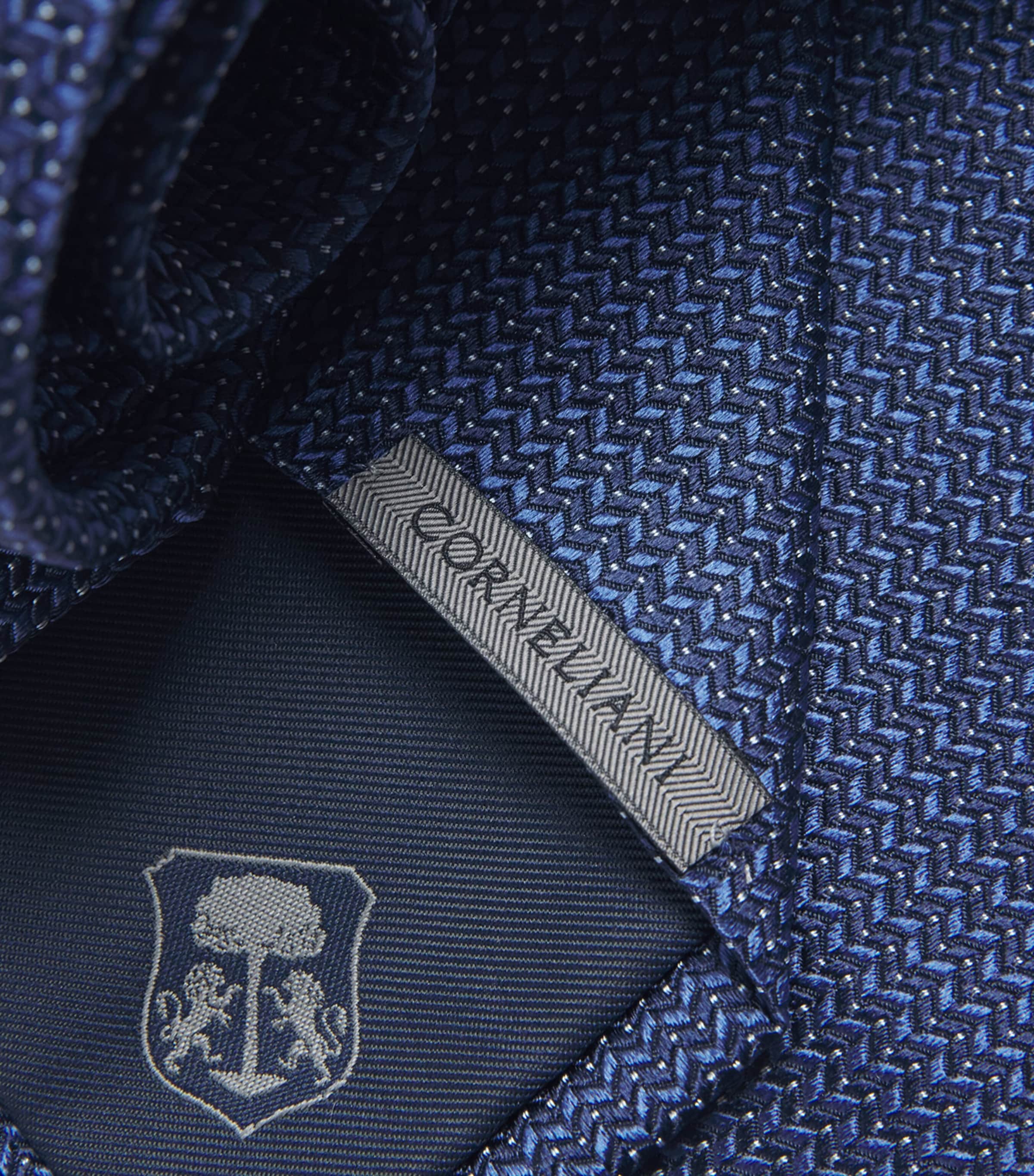 Corneliani Silk Patterned Tie Navy Blue Image 3