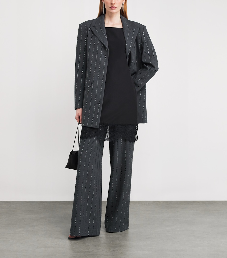 Embellished Pinstripe Blazer GREY Image 2