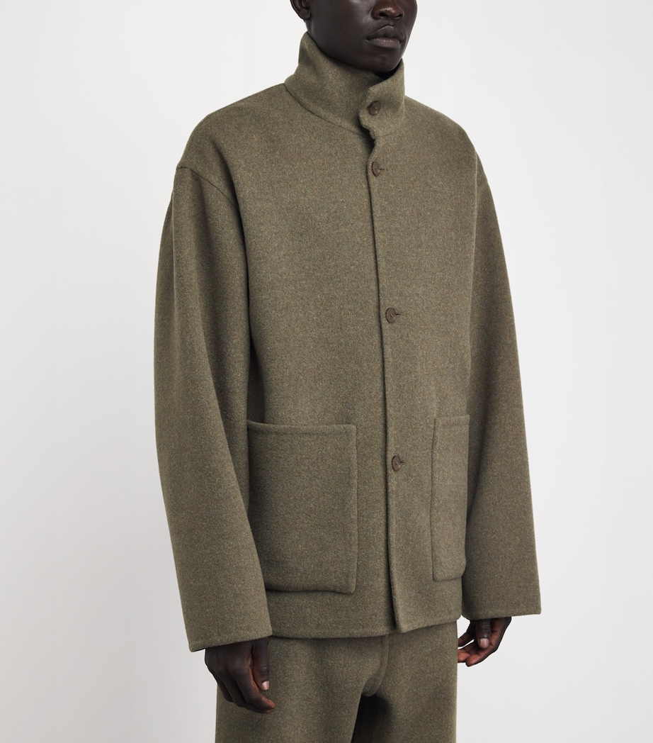 Fear Of God Mens Virgin Wool Overcoat Khaki Melange / Image 4