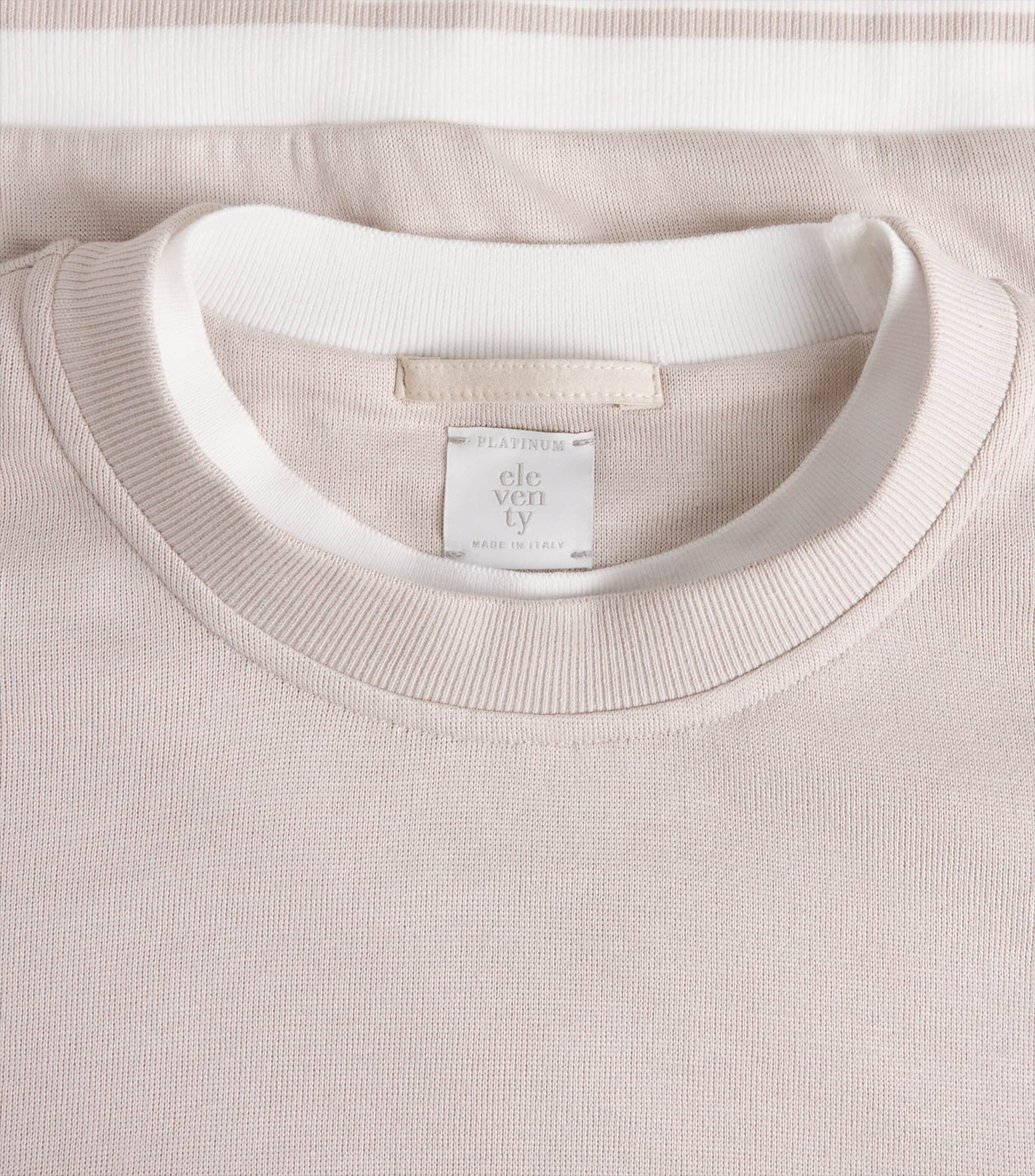 Eleventy Mens Cotton-Blend Sweatshirt Tortora E Avorio Image 6