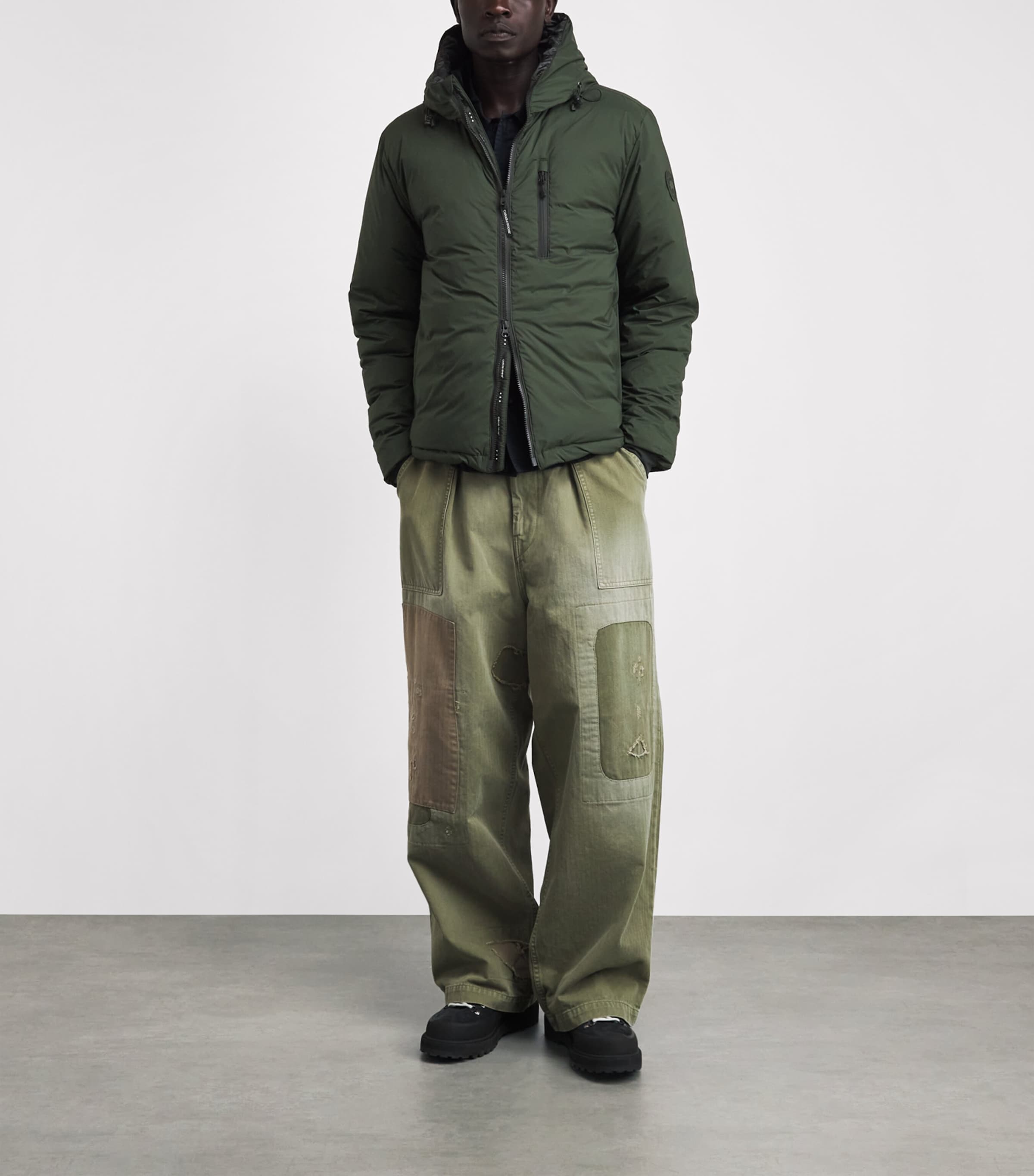 Canada Goose Mens Lodge Hooded Down Jacket Rowan Green Image 2