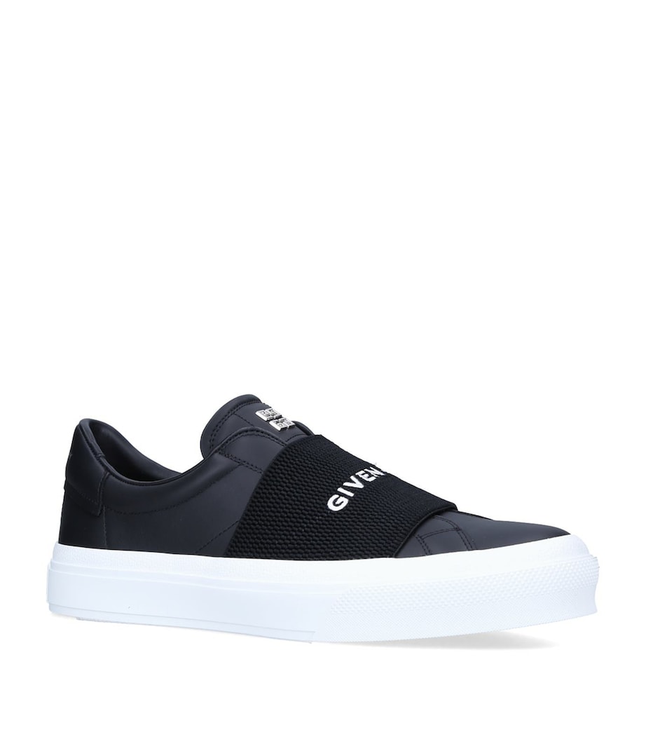 Leather City Court Sneakers BLACK Image 1