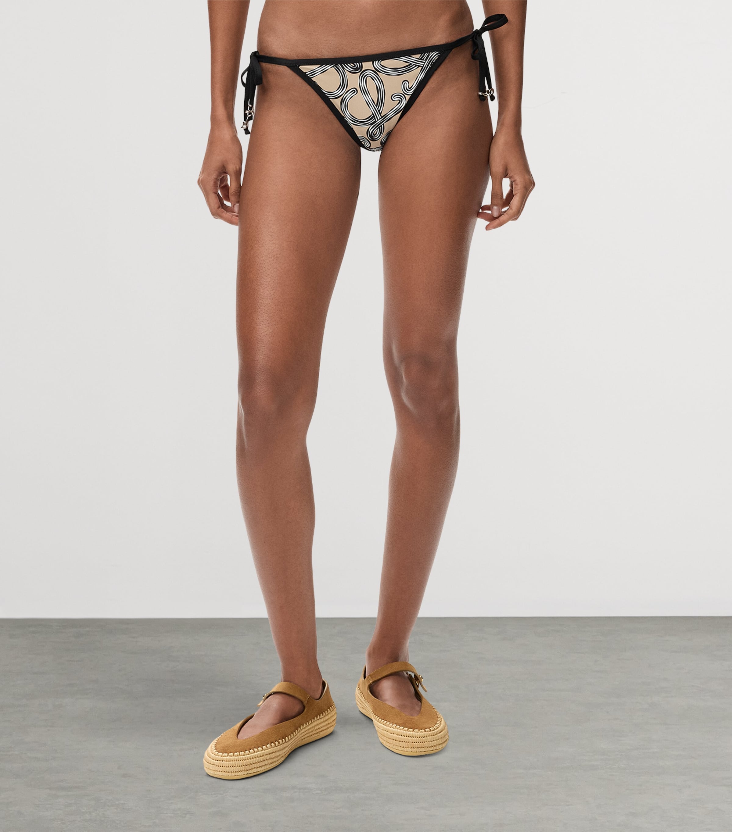 LOEWE Womens x Paula’s Ibiza Anagram Bikini Briefs Beige/black Image 3