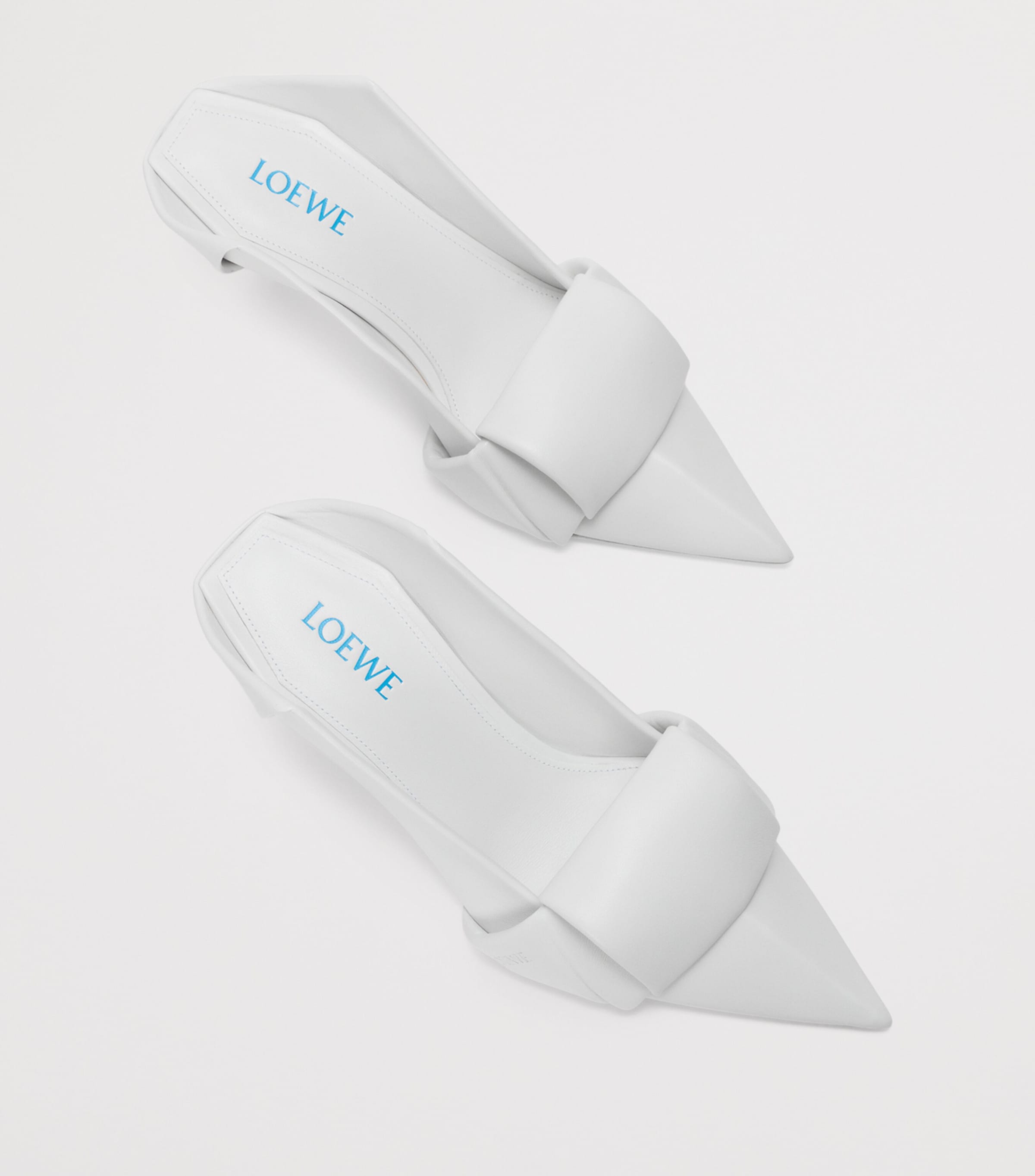 LOEWE Lambskin Origami Heeled Mules 70 Optic White Image 4