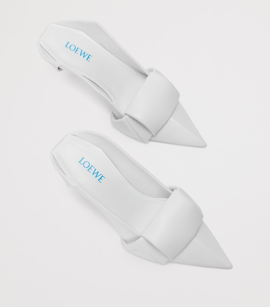 LOEWE Lambskin Origami Heeled Mules 70 Optic White Image 4