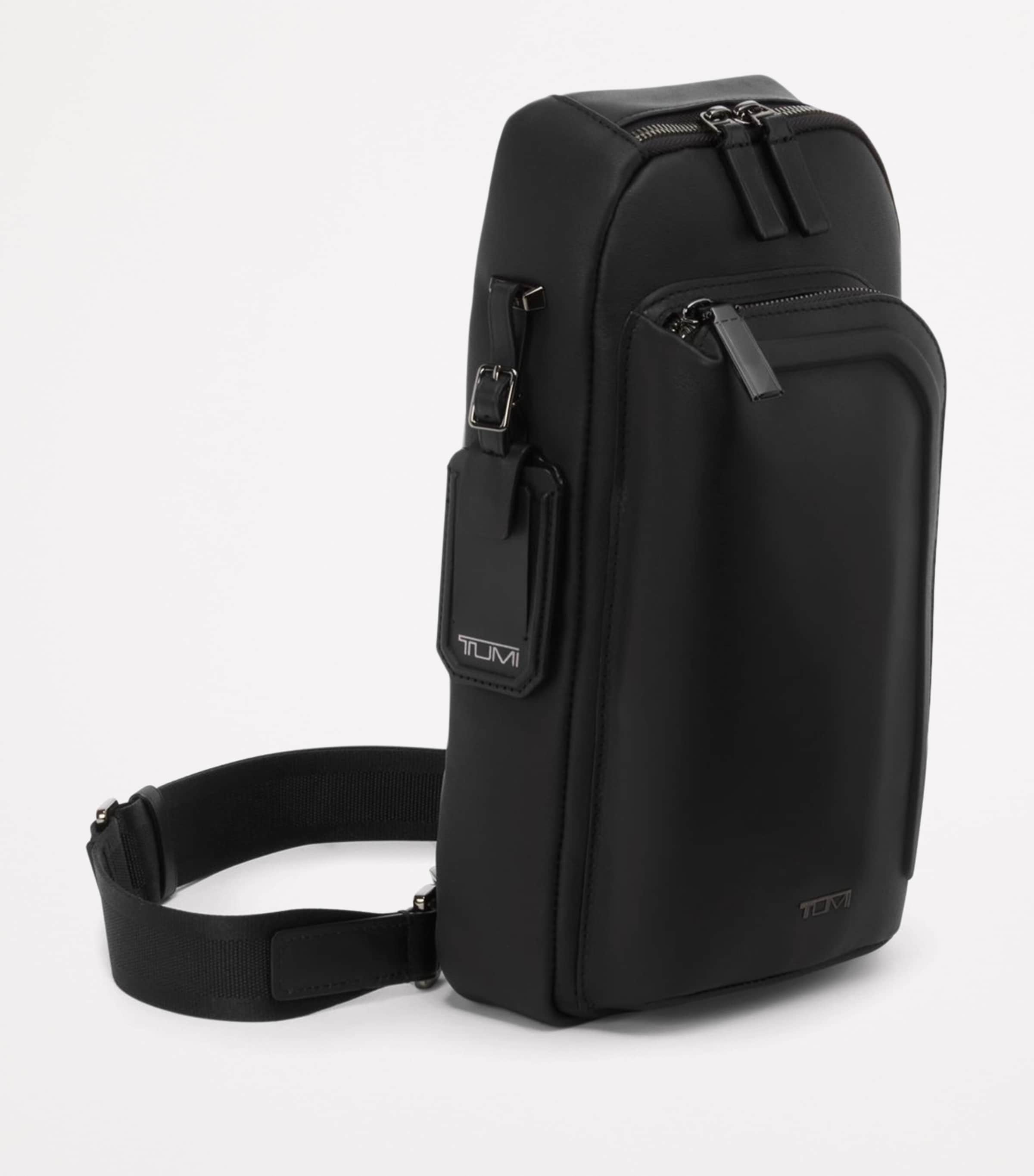 Leather Harrison Cross-Body Bag BLACK BOMBE LEATHER Image 3