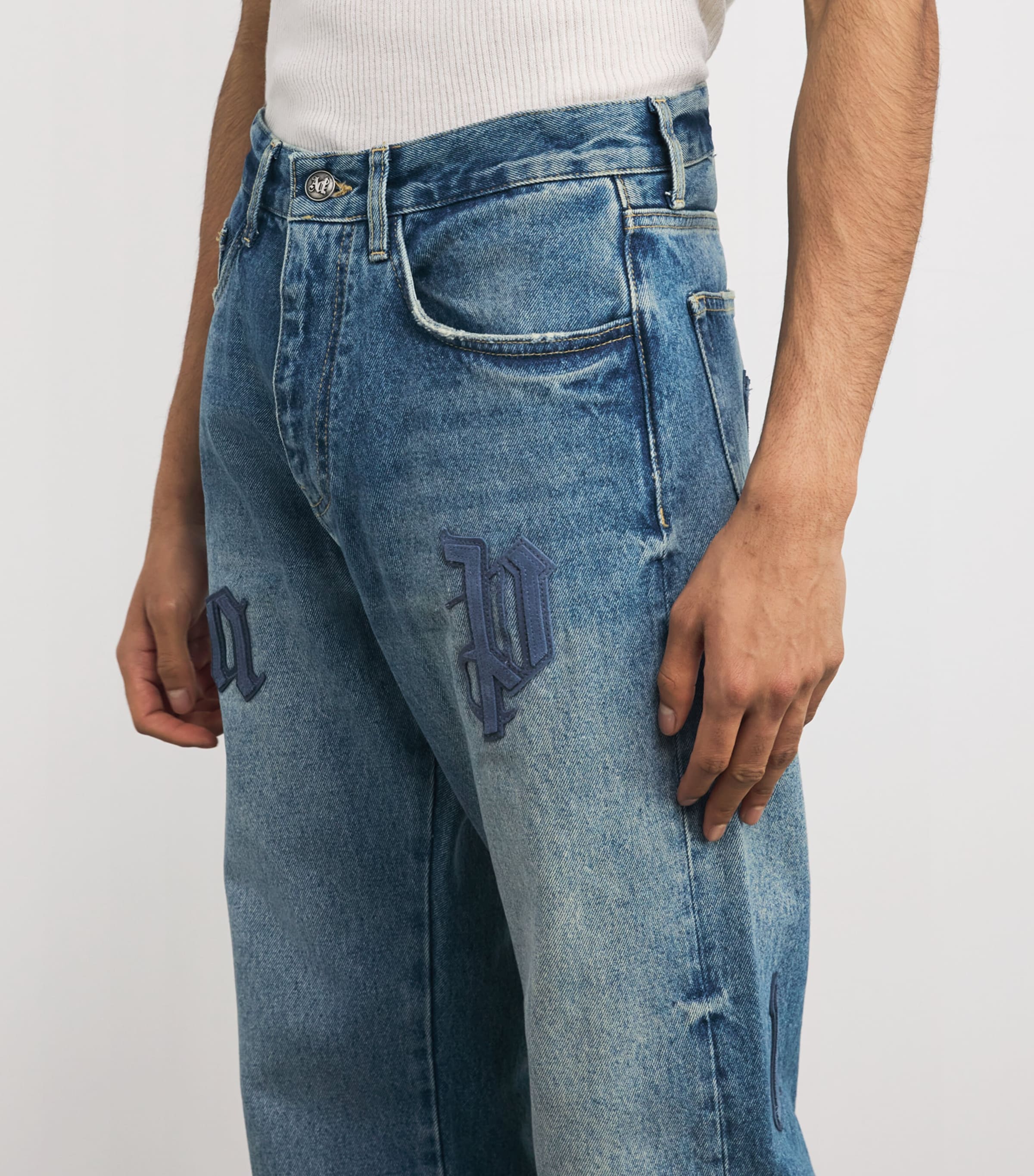 Logo Patch Baggy Jeans LIGHT BLUE Image 6