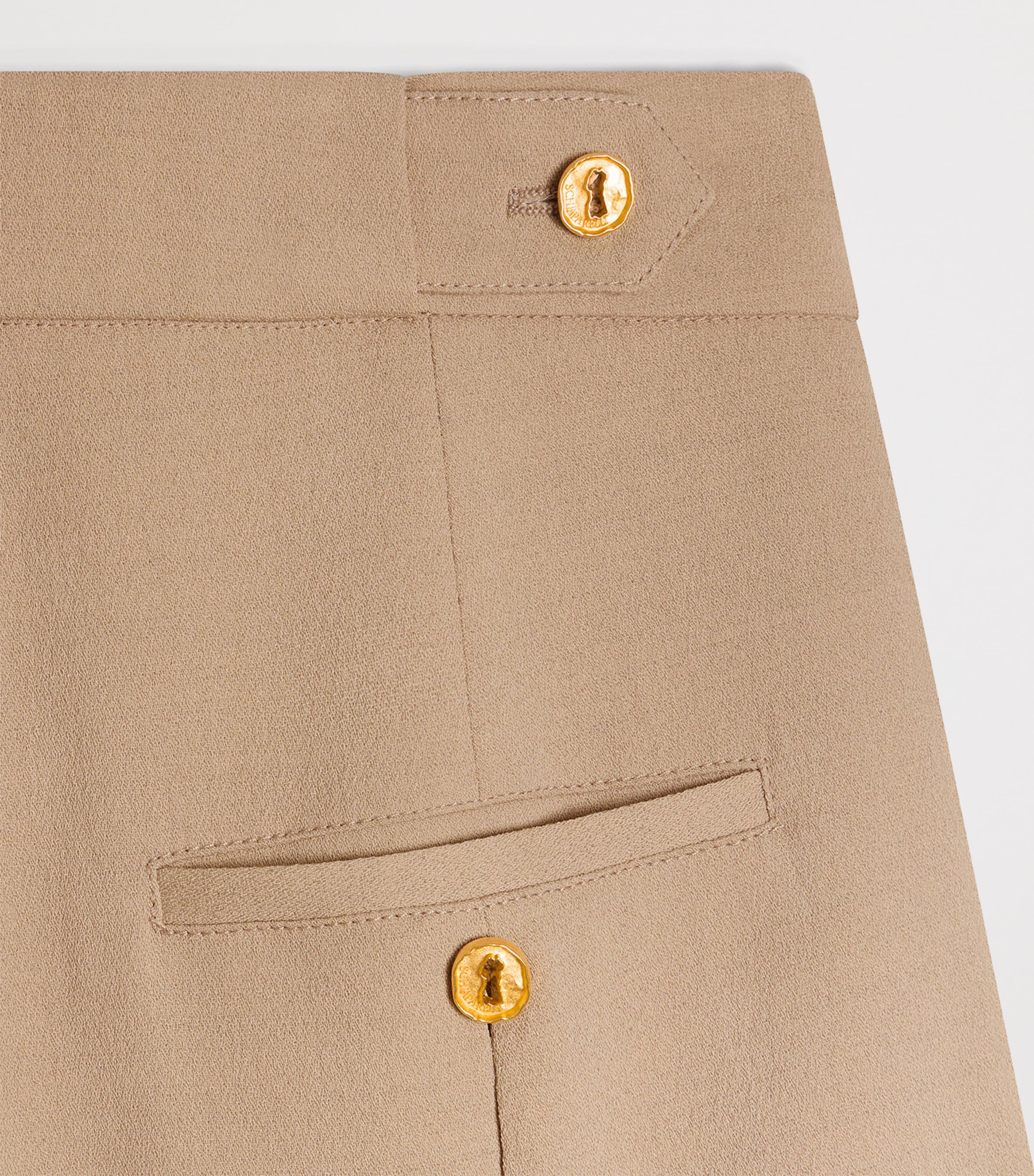 Schiaparelli Womens Wool-Blend Demi-Lune Trousers Beige Image 5