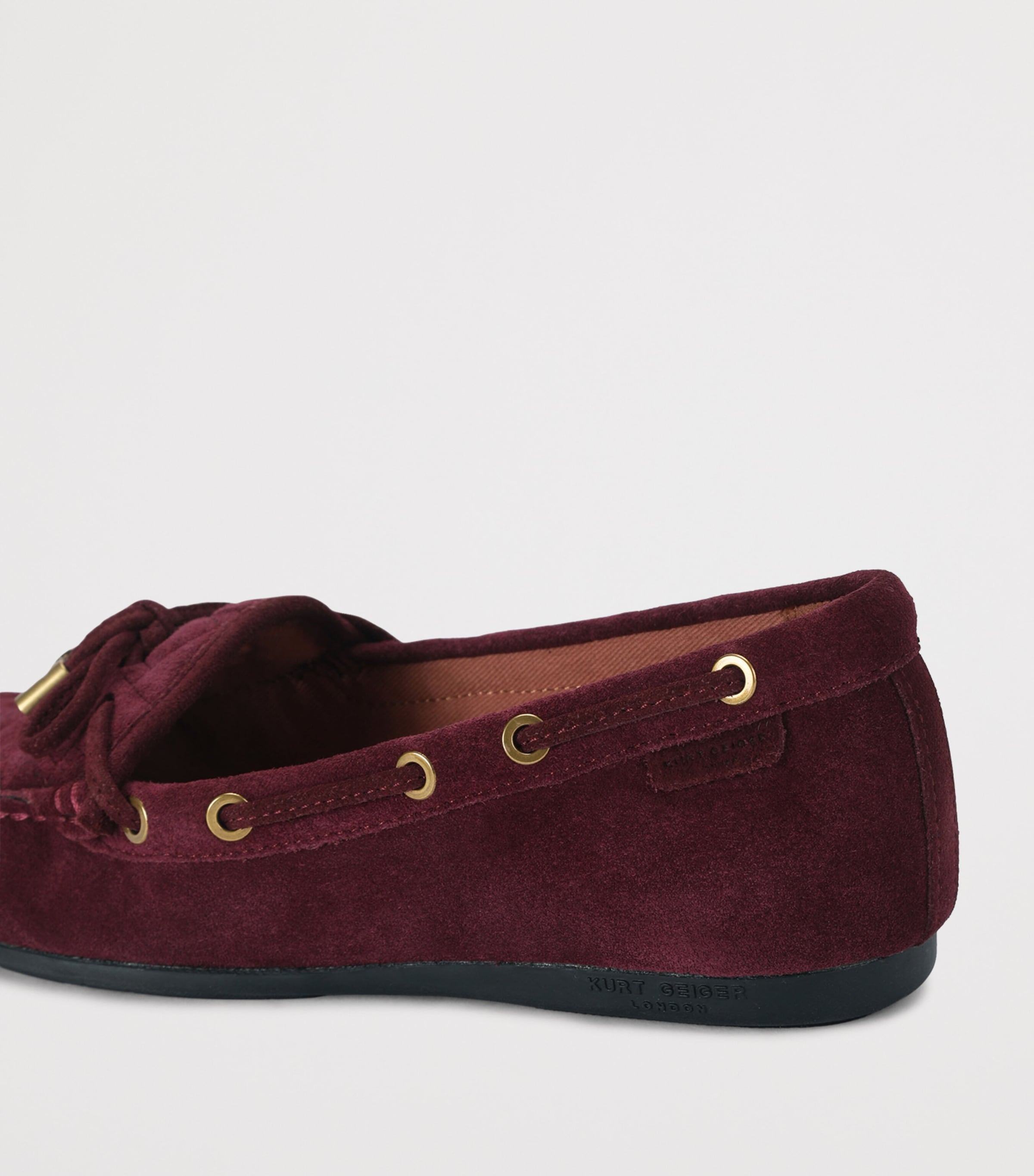 Kurt Geiger London Suede Eagle Moccasins Wine Image 3