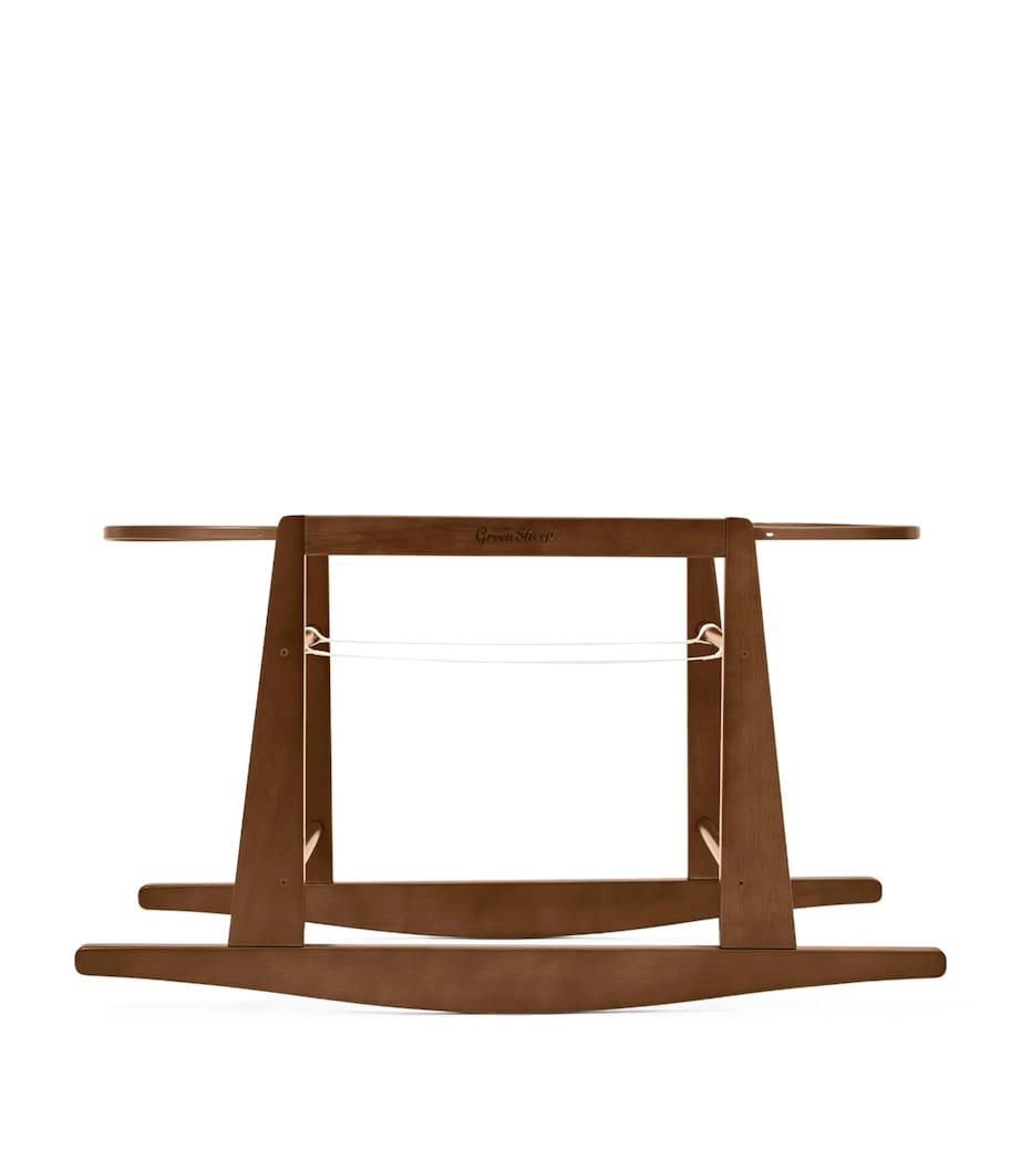 The Little Green Sheep Rocking Moses Basket Stand Walnut Image 1
