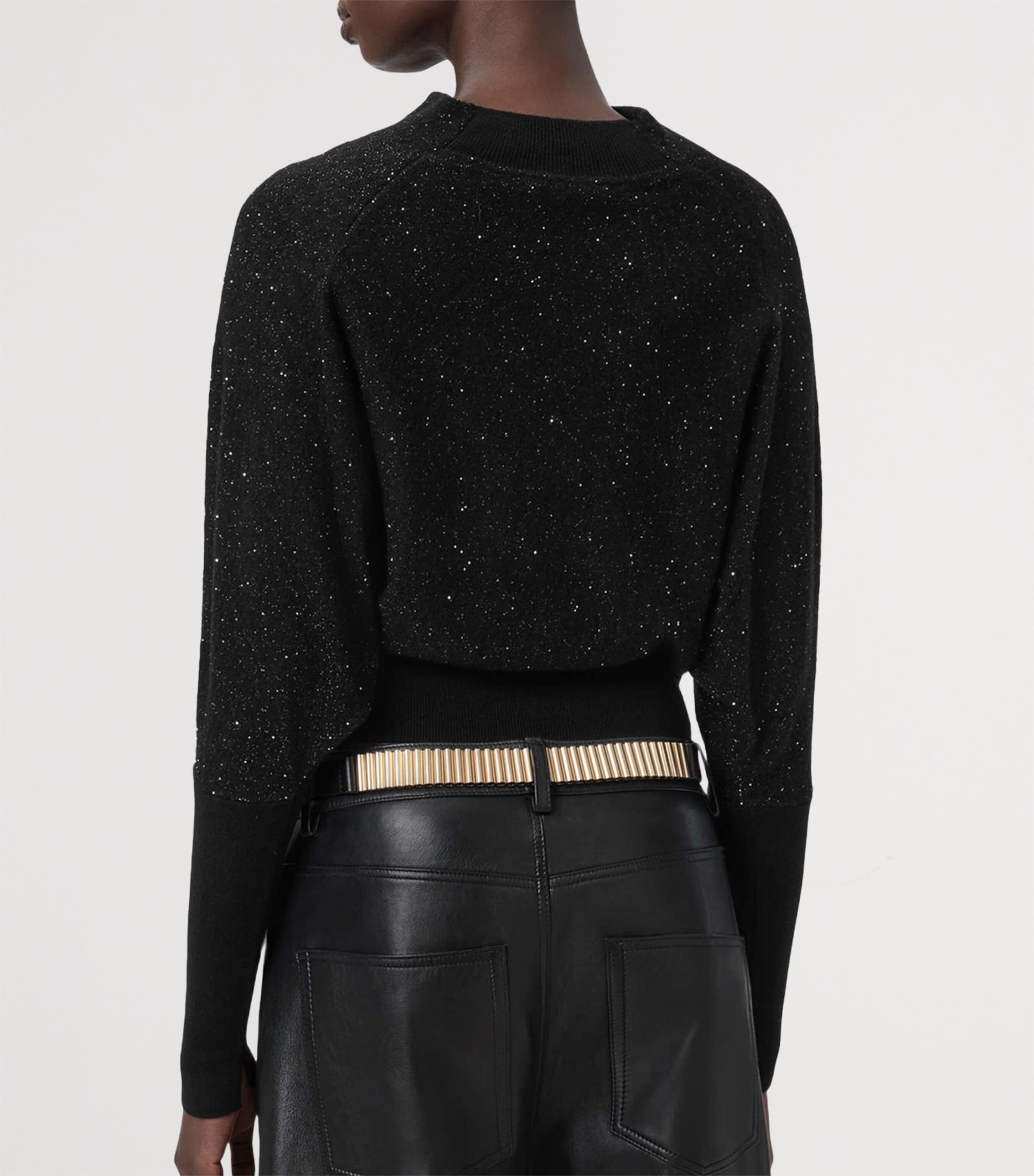 Wool-Blend Sparkle Ridley Sweater BLACK Image 4