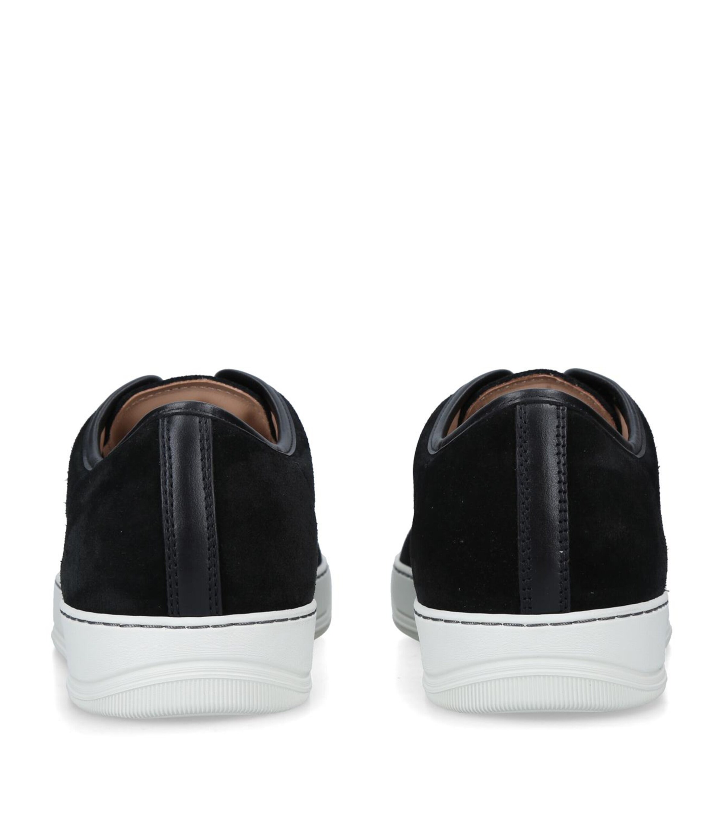 Leather Cap-Toe Sneakers BLK/WHITE Image 2