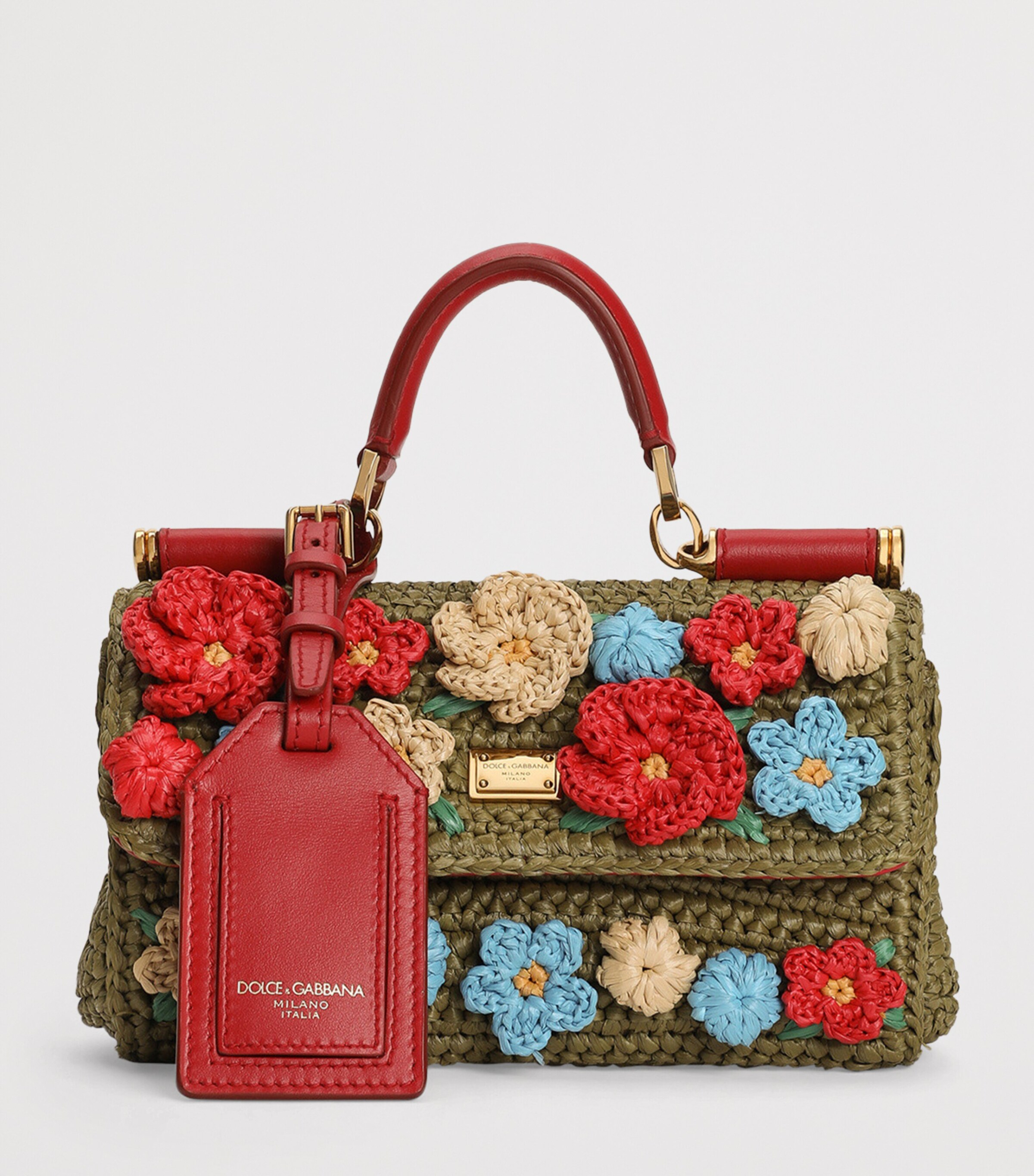 Dolce&Gabbana Woven My Sicily Top-Handle Bag Green/mul Image 8