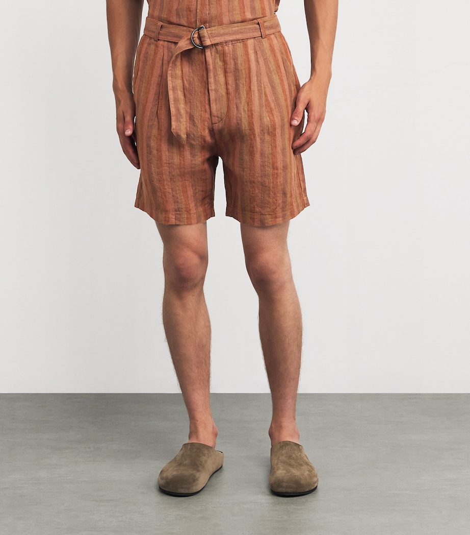 Linen Stripe Garrison Shorts TERRACOTTA Image 3